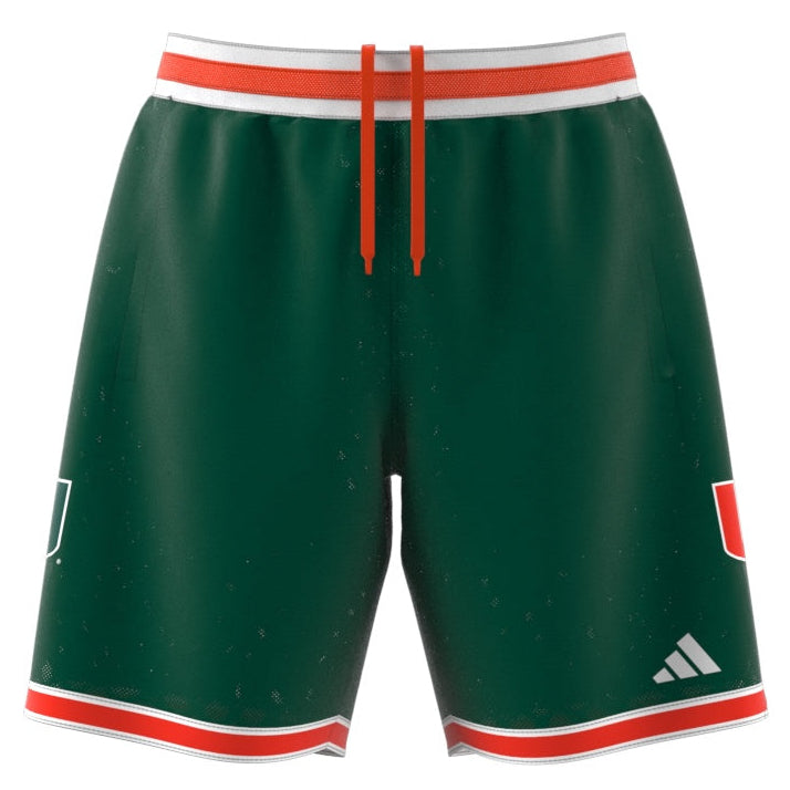 Miami Hurricanes adidas Swingman Mesh Basketball Shorts - Green
