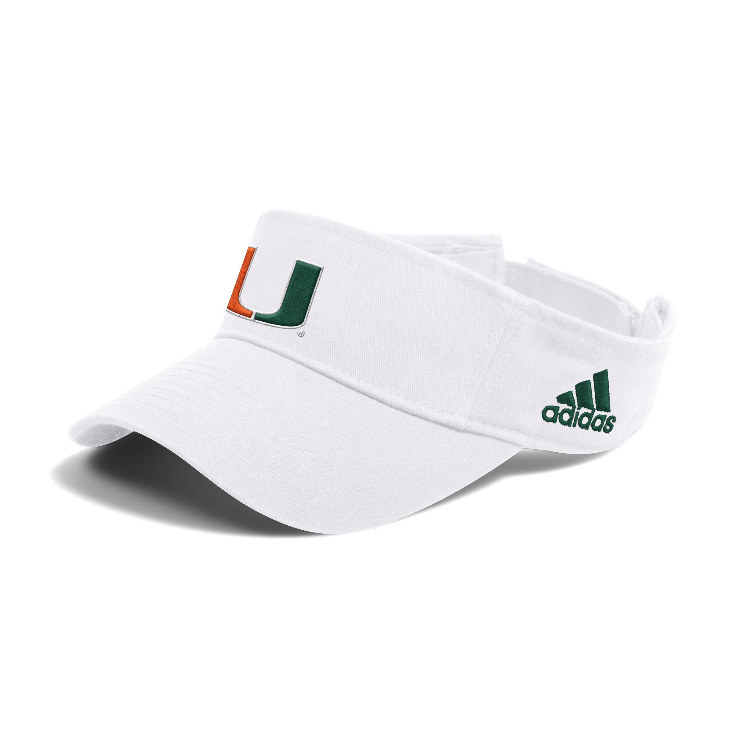Miami Hurricanes adidas 2025 Team Medium Crown Visor - White