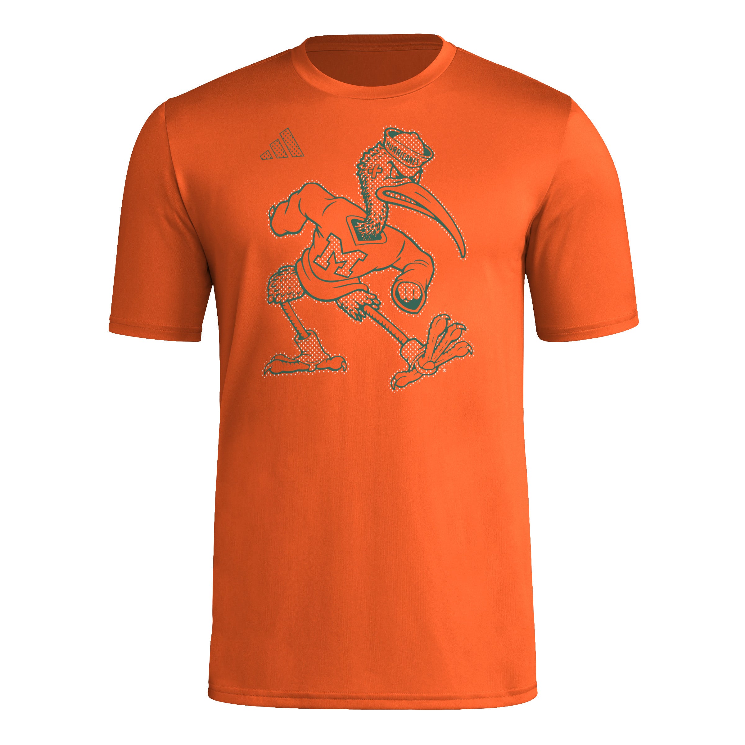 Miami Hurricanes adidas Faded Digi Sebastian Pregame T-Shirt Orange