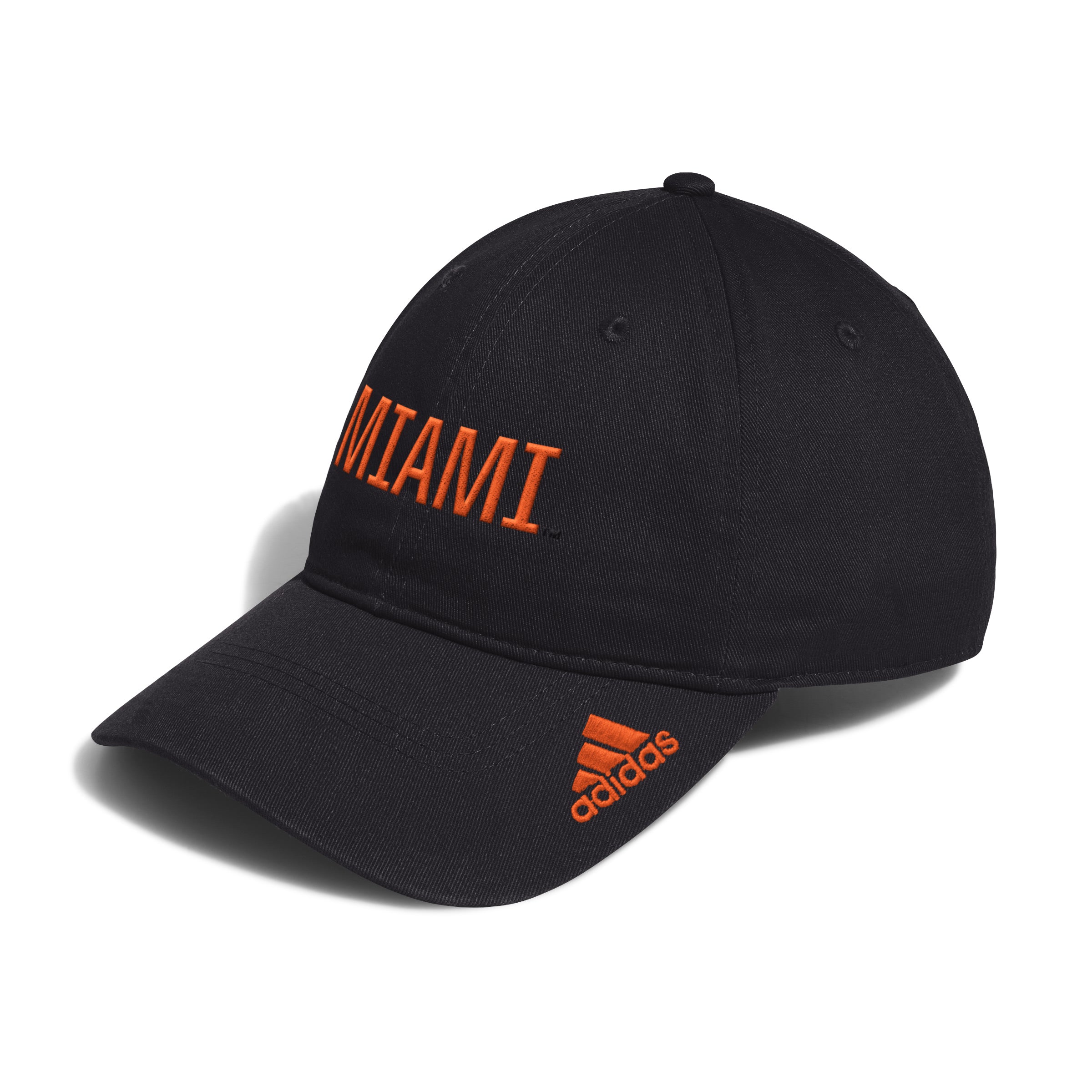 Miami Hurricanes adidas 2024 Locker Room Wordmark Adjustable Hat - Black