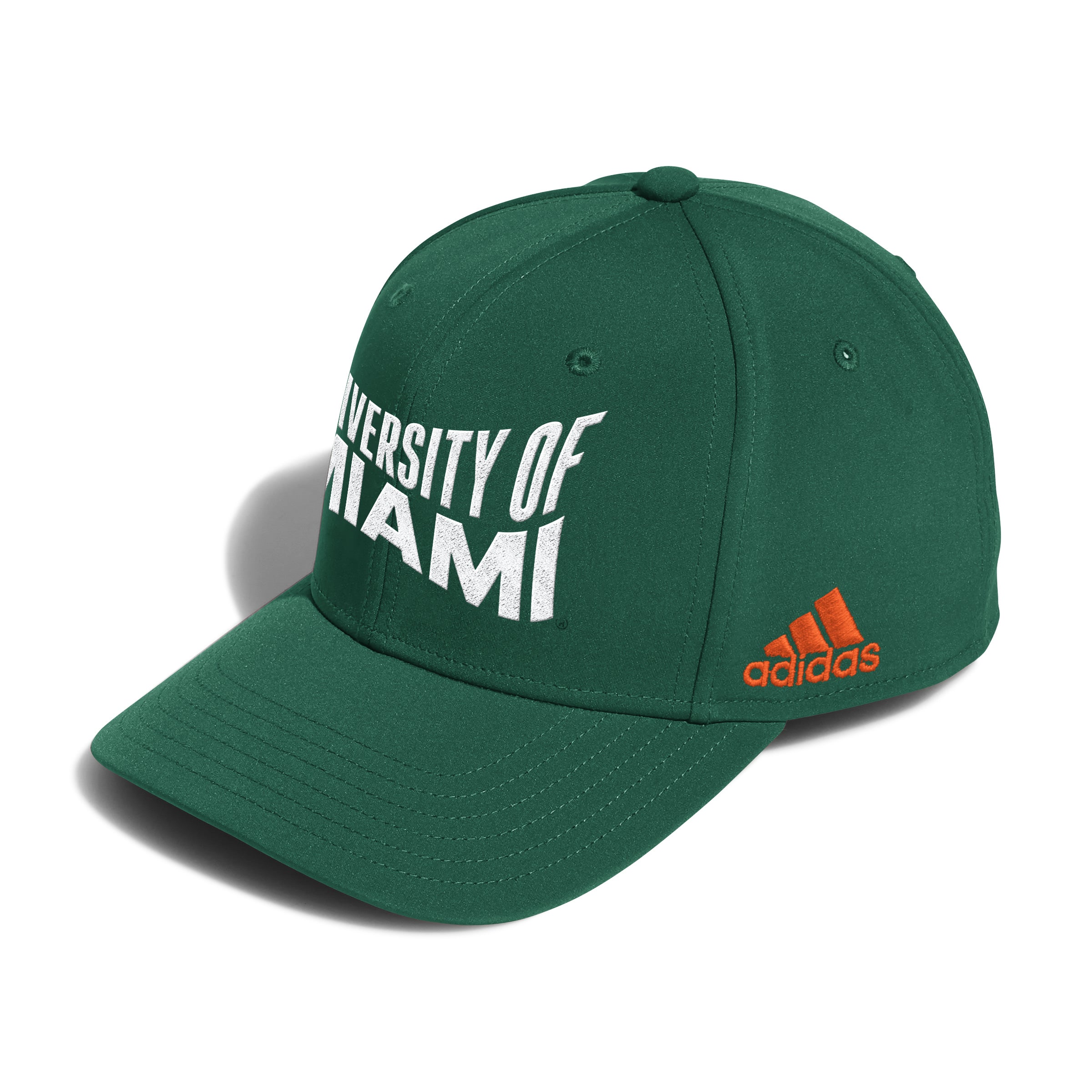 Miami Hurricanes adidas 2024 University of Miami Wavy Flat Brim Snapba