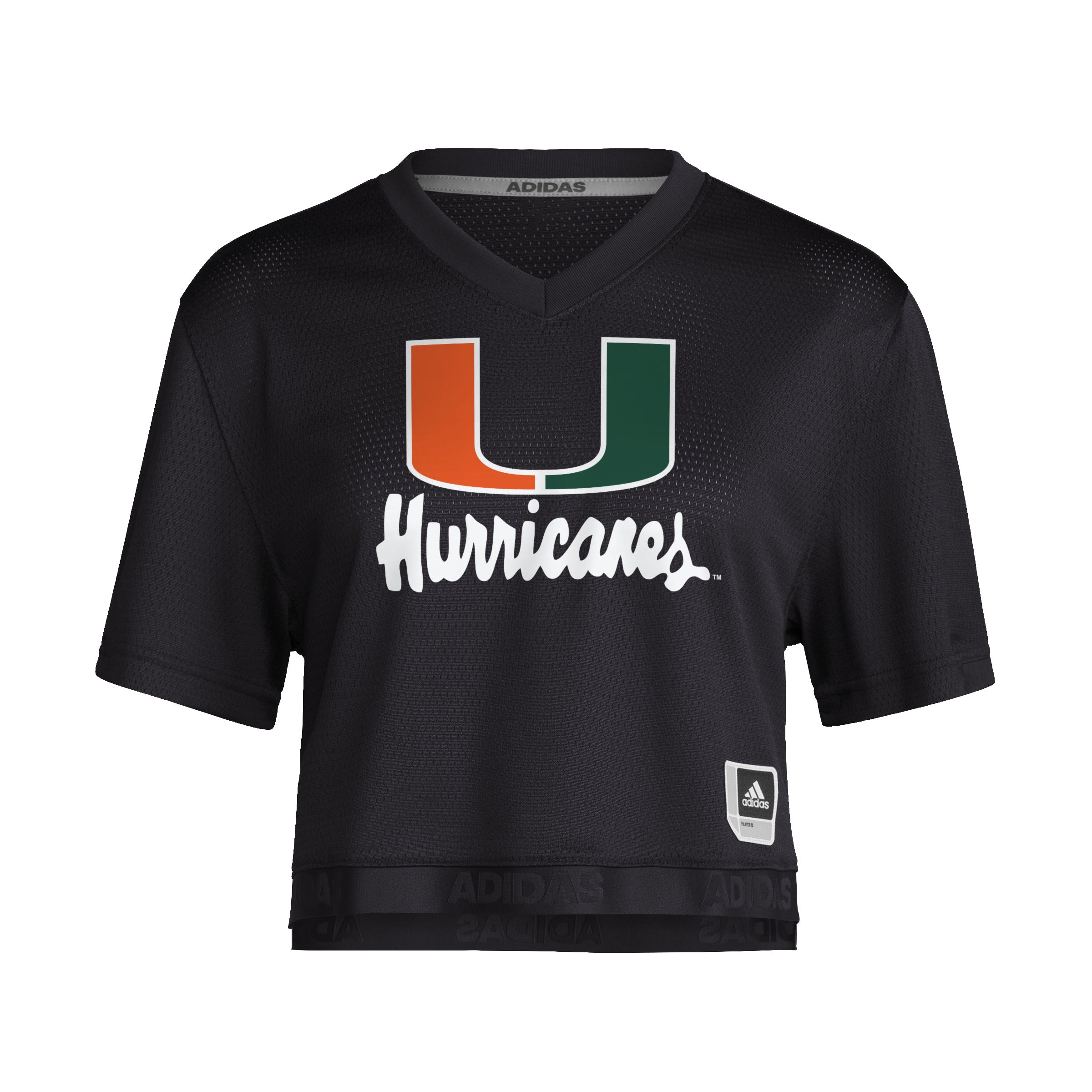 トップス  JERSEY everyone BLACK M Miami Hurricanes Women's adidas Crop Jersey - Black