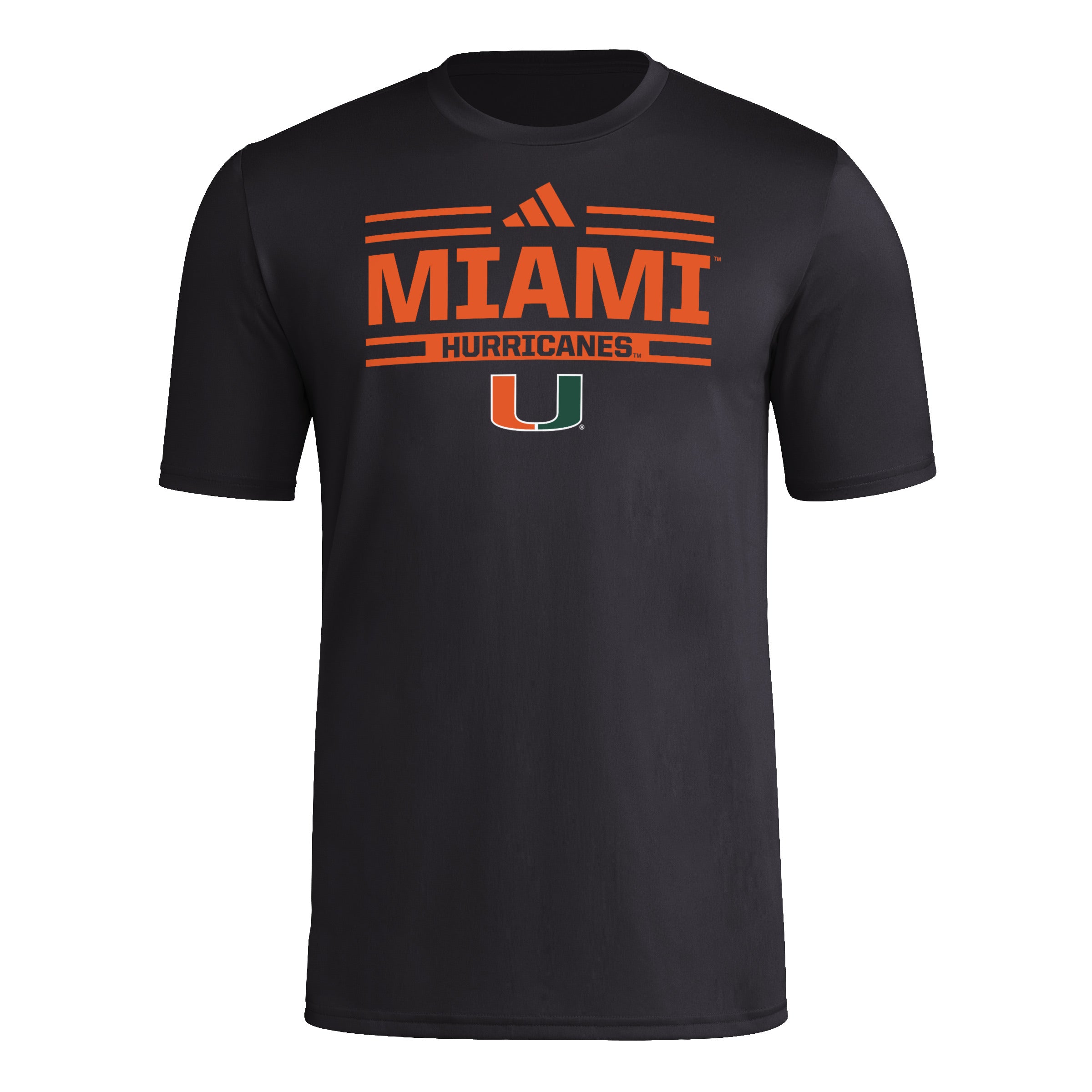 Miami Hurricanes adidas Granite Block Pregame T-Shirt - Black