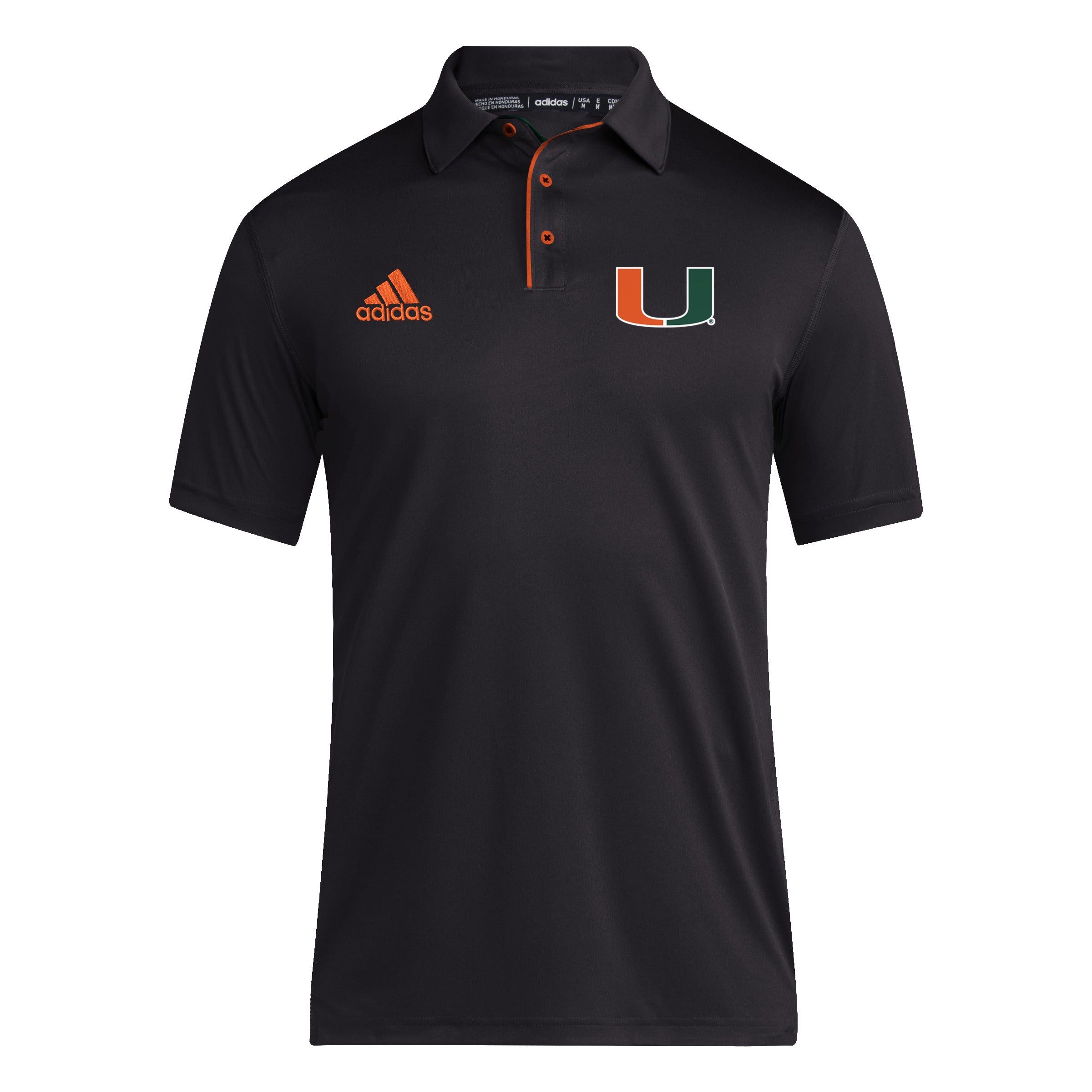 Miami Hurricanes adidas 2024 Coaches AEROREADY Polo Black
