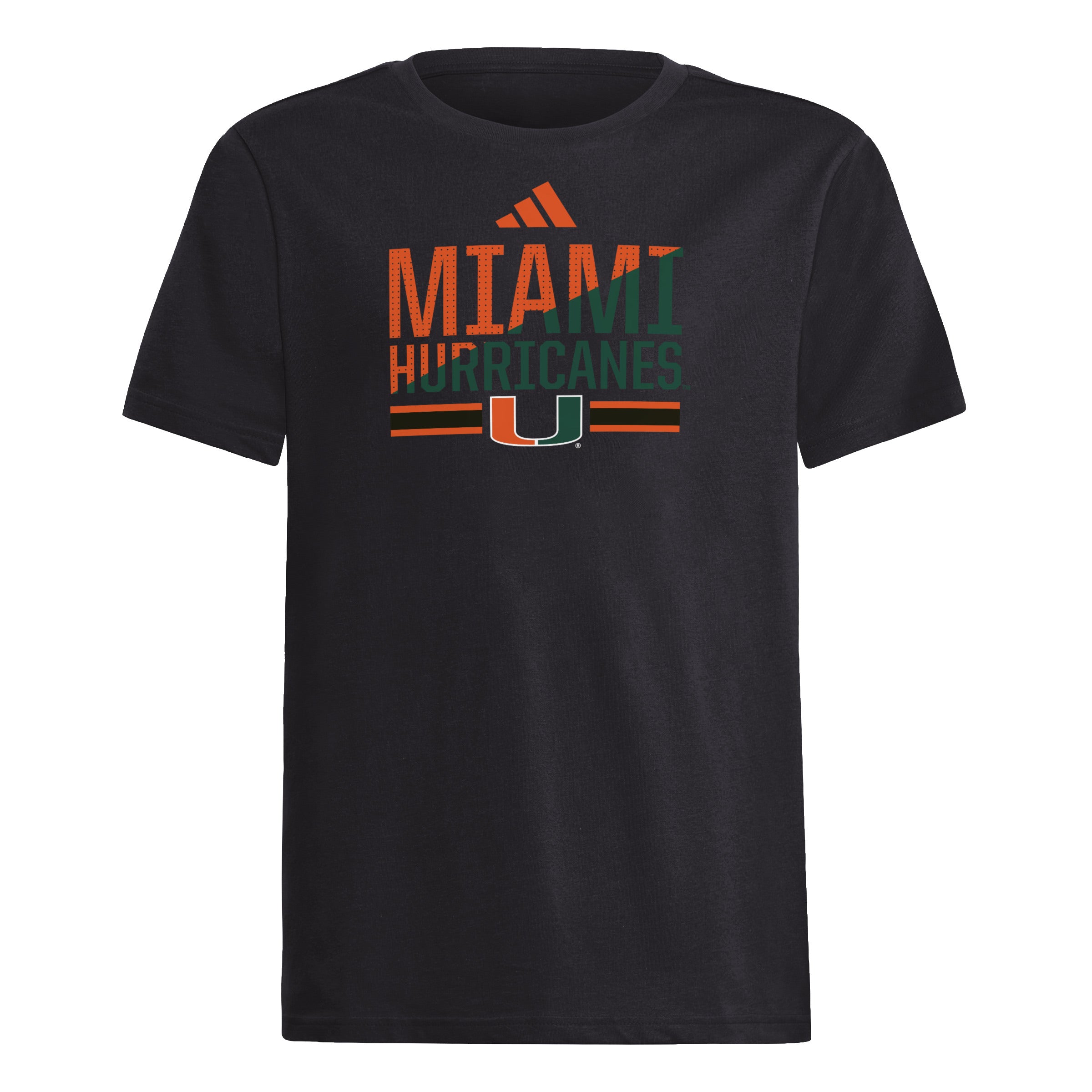 Miami Hurricanes adidas 2024 Youth Diagonal Fresh T-Shirt - Black