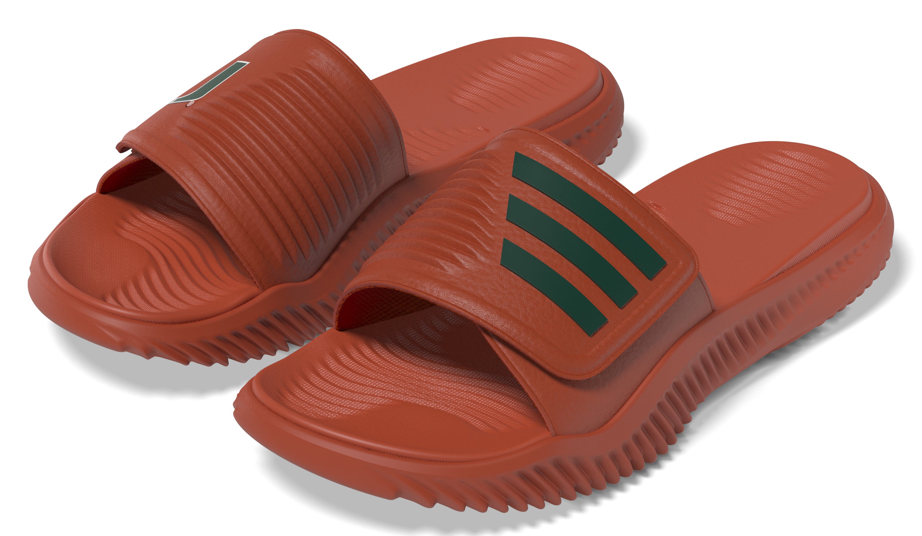 Miami Hurricanes adidas Unisex Alphabounce 2.0 Slide Sandals - Orange