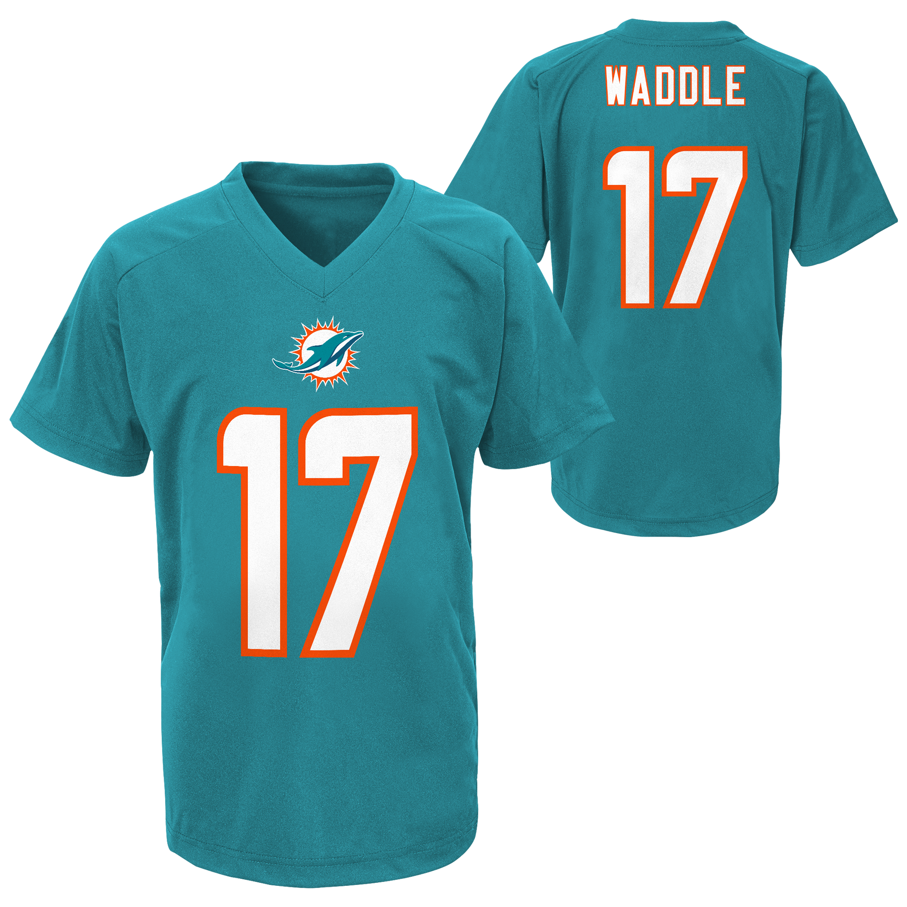 Miami Dolphins Youth Jaylen Waddle Performance Tee - Dark Aqua