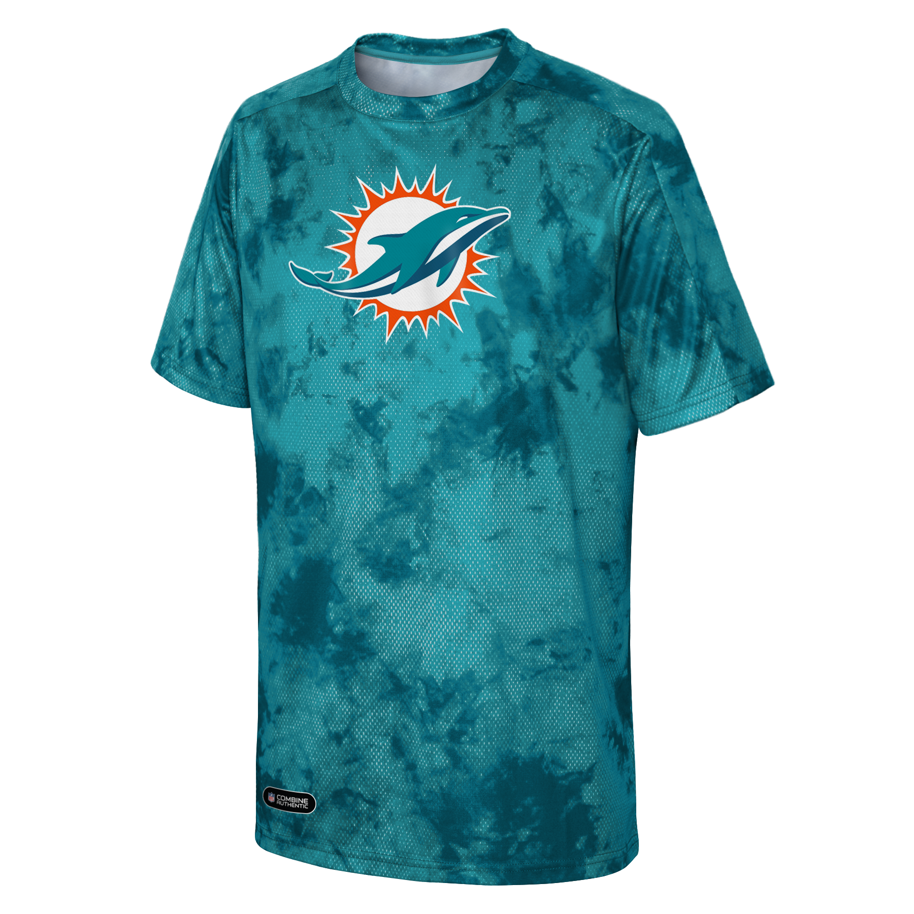 Miami Dolphins NFL Combine Authentic Rise Rush T Shirt Aqua Splash