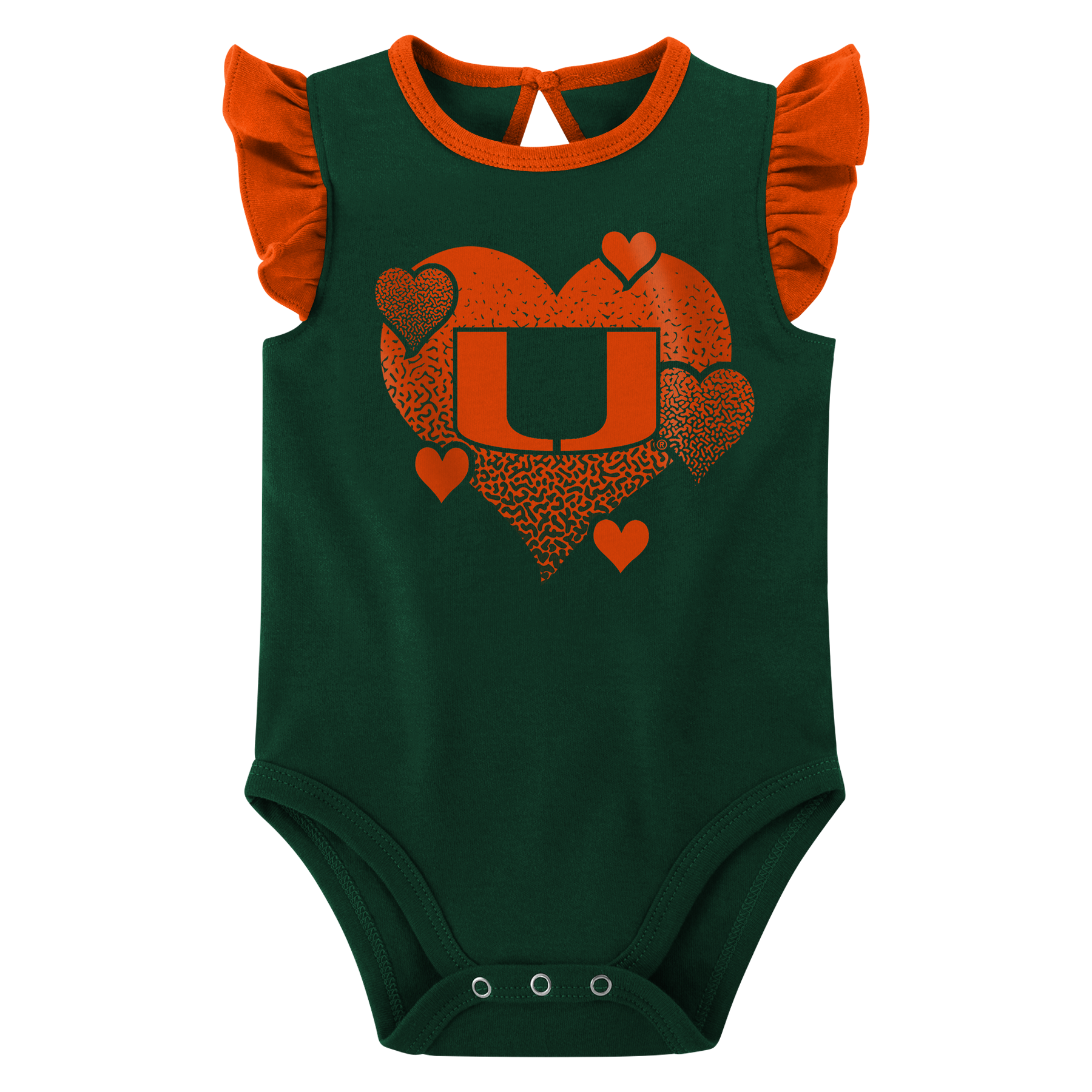 Miami Hurricanes Infant Girls Love The Hurricanes 2-Piece Creeper Set