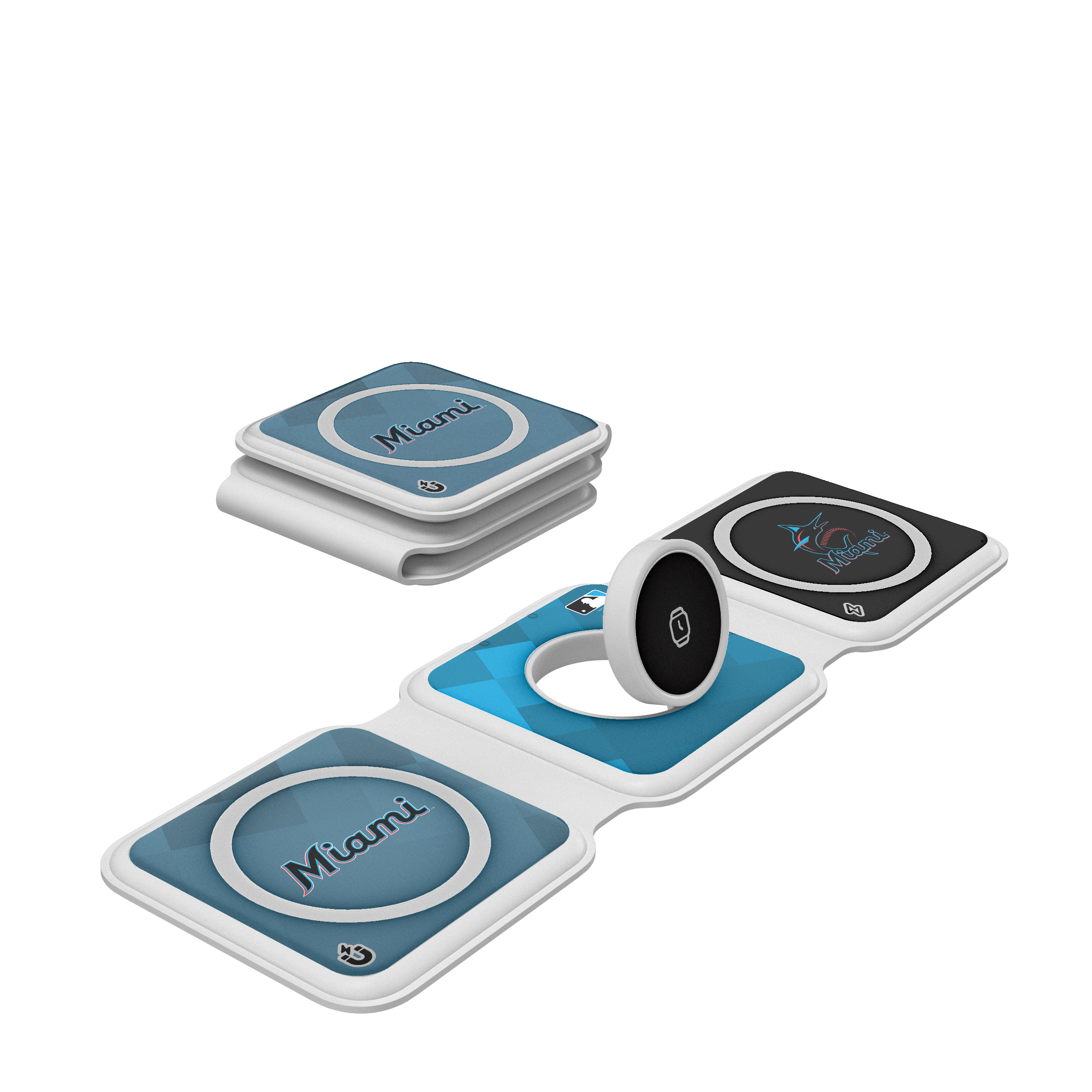 Miami Marlins Color Block Foldable 3 in 1 Charger