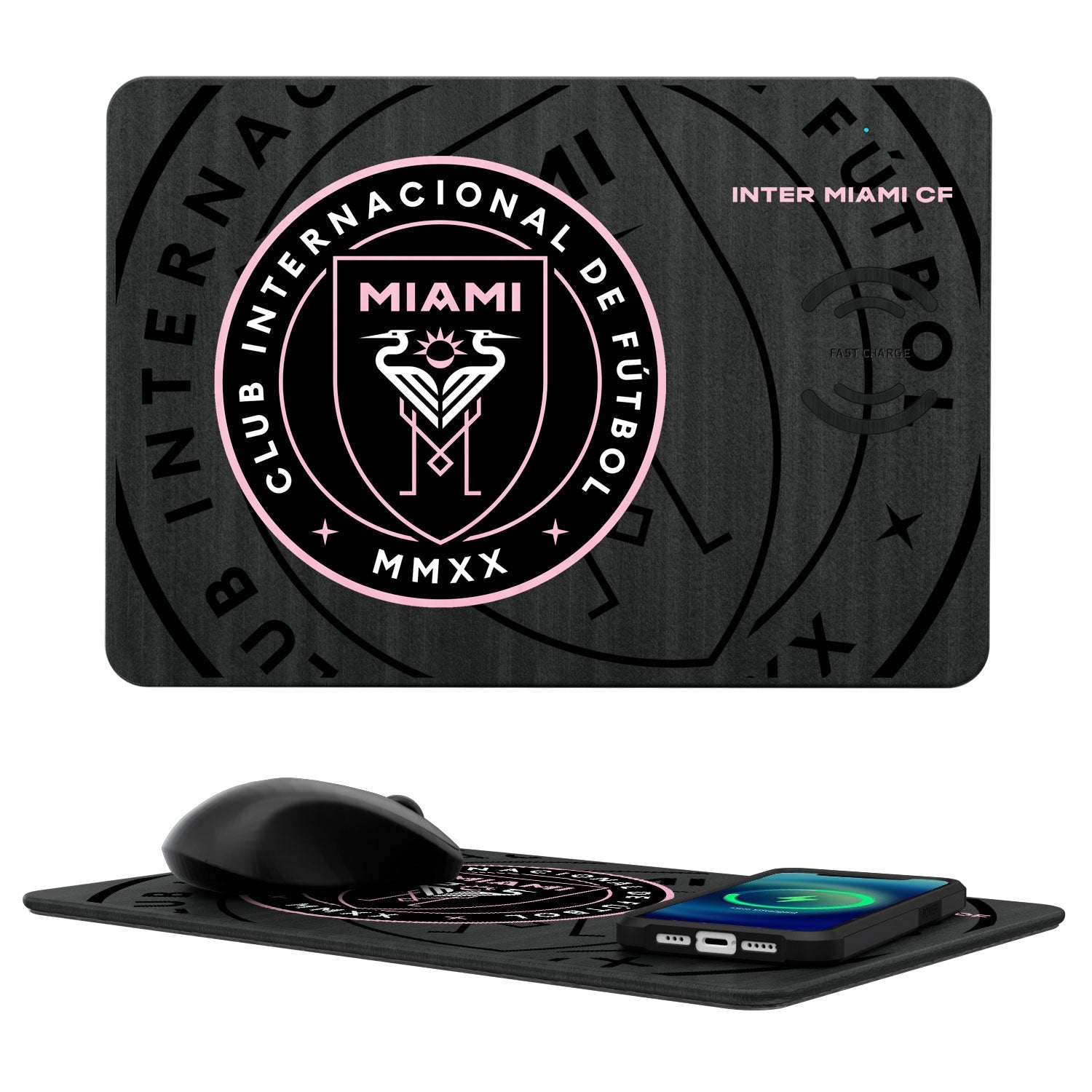 Inter Miami CF Tilt 15-Watt Wireless Charger and Mouse Pad