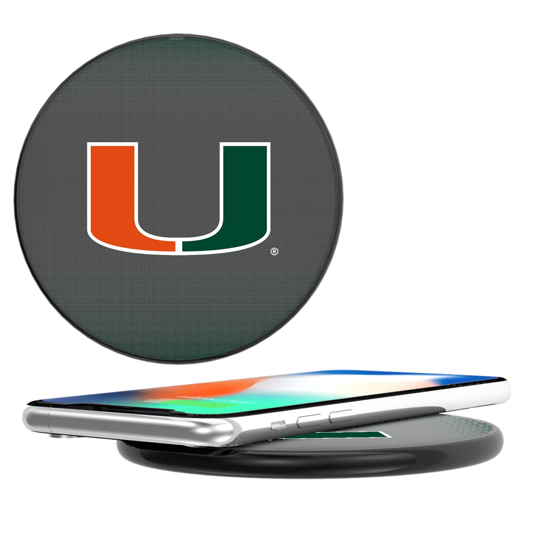 Miami Hurricanes Linen 15-Watt Wireless Charger