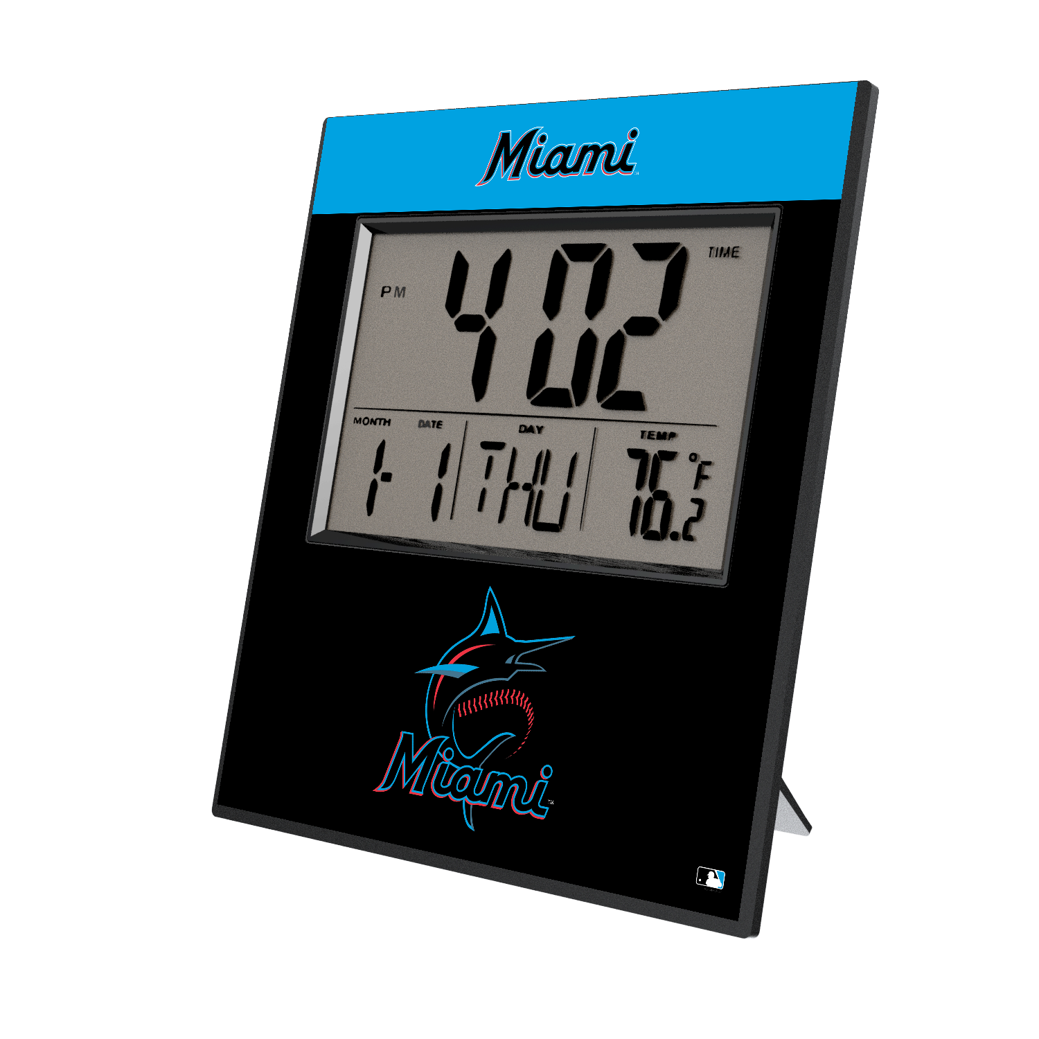 Miami Marlins Color Block Wall Clock