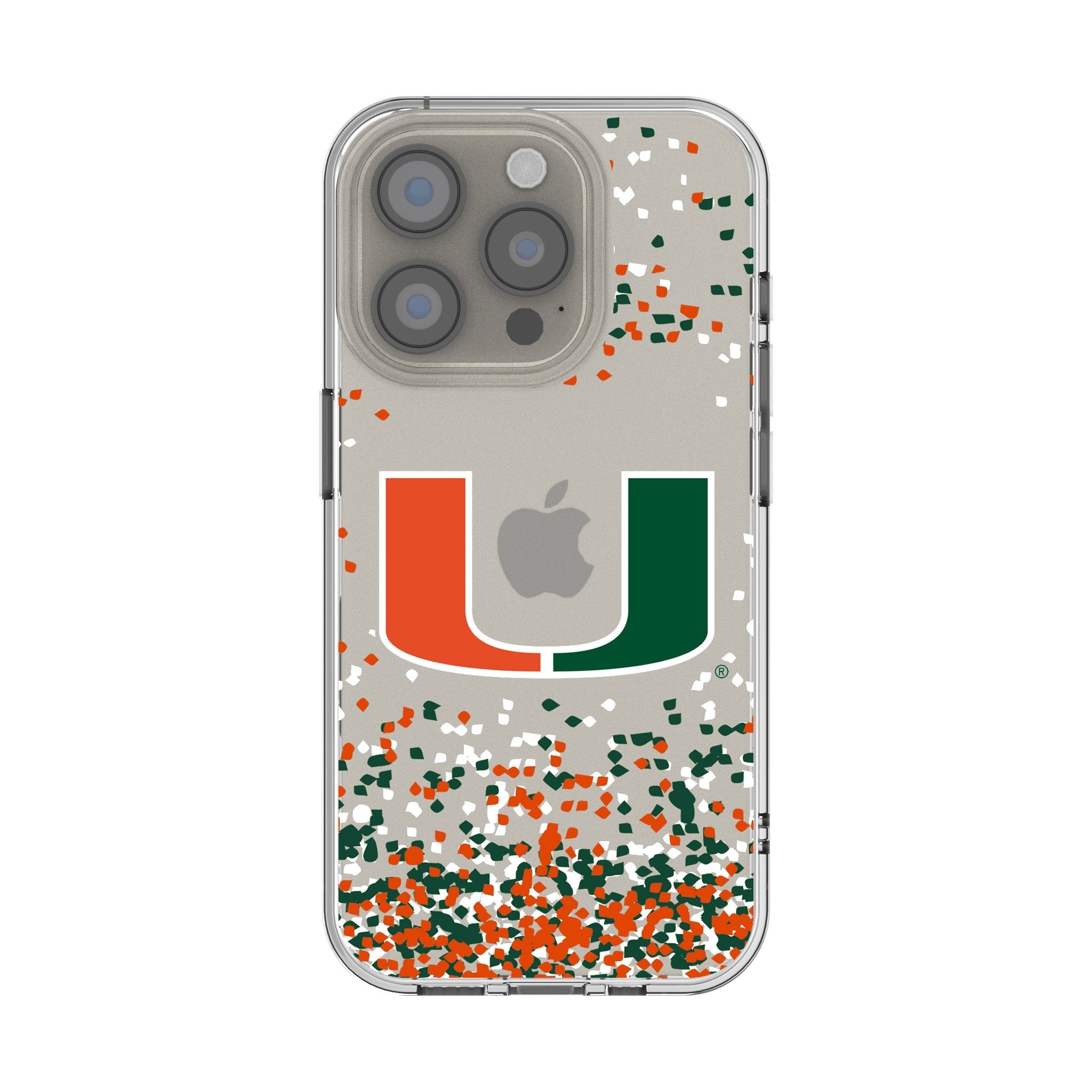 Miami Hurricanes Confetti Clear Case
