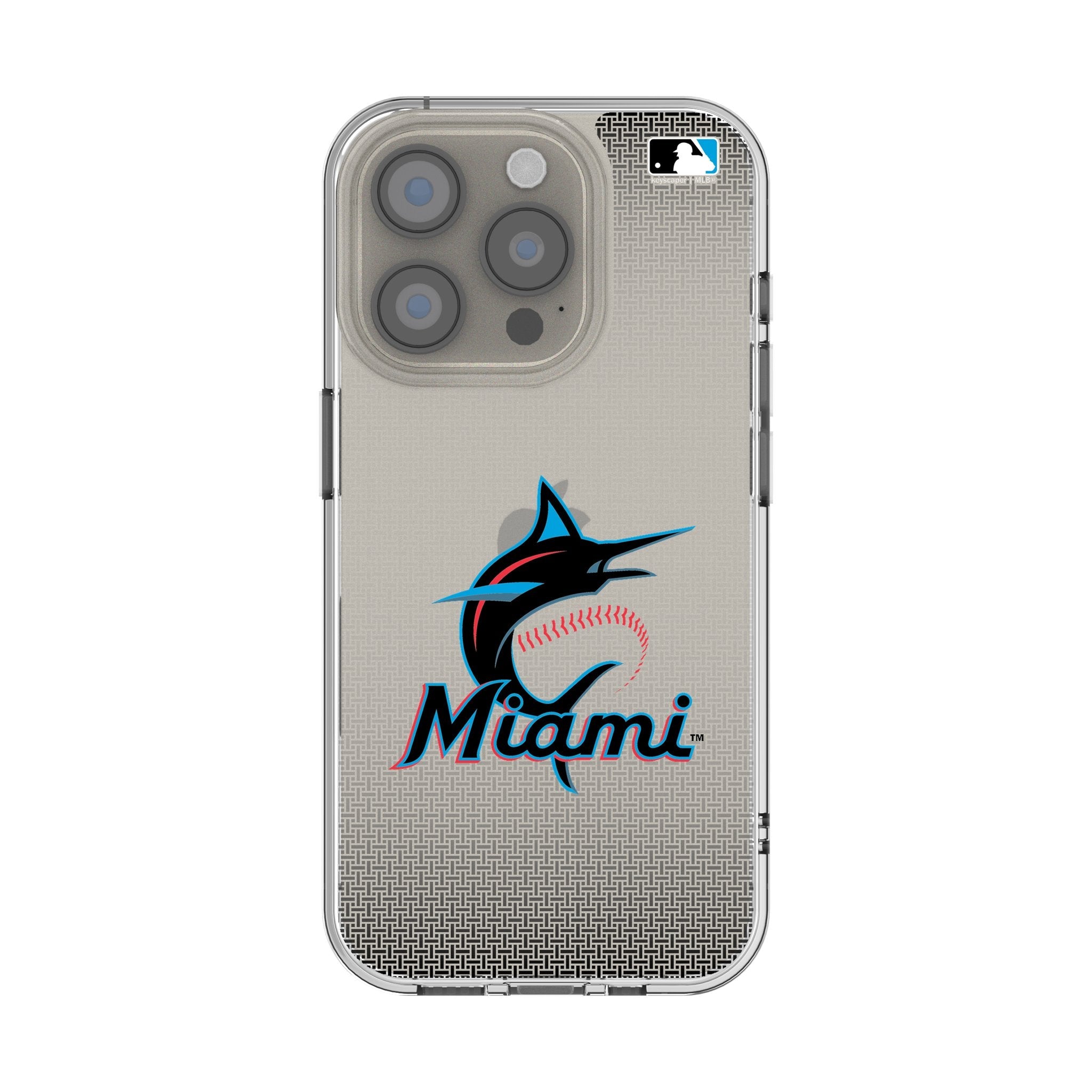 Miami Marlins Linen Clear Phone Case