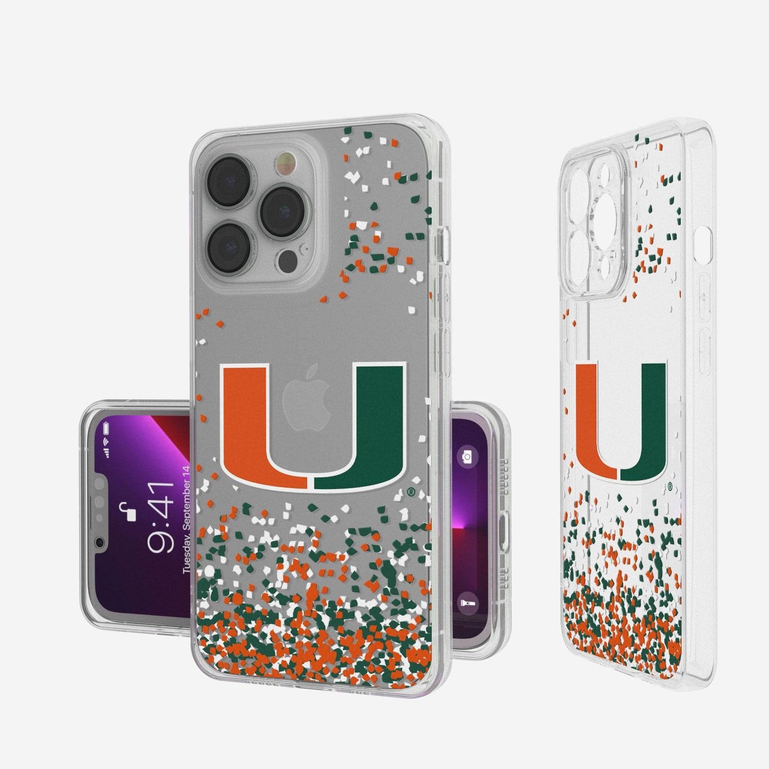 Miami Hurricanes Confetti Clear Case
