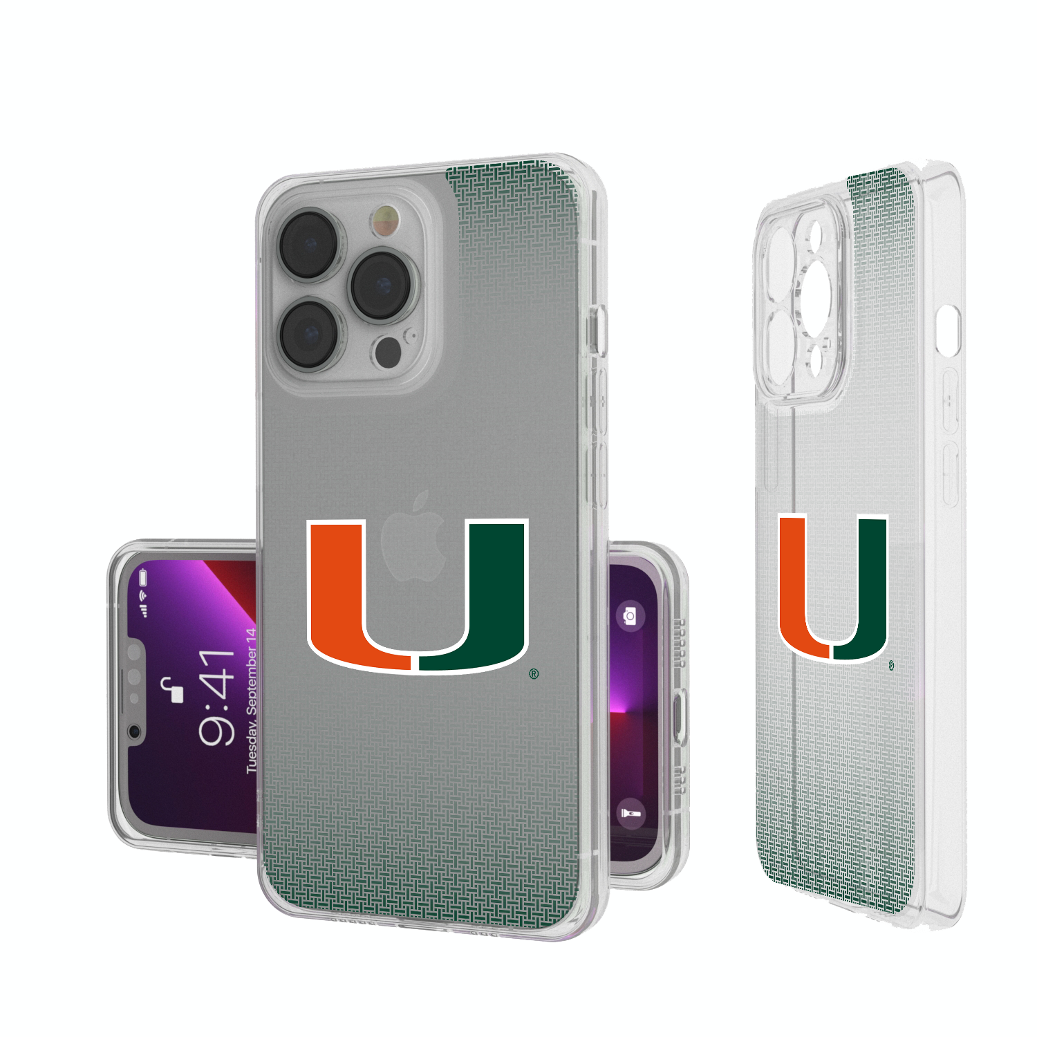 Miami Hurricanes Linen Clear Phone Case