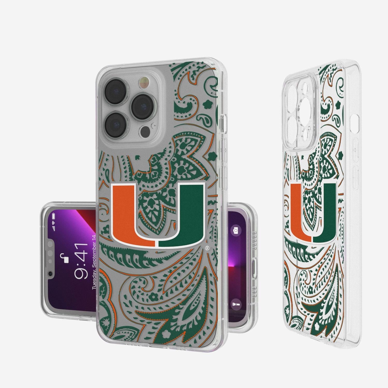 Miami Hurricanes Paisley Clear Case