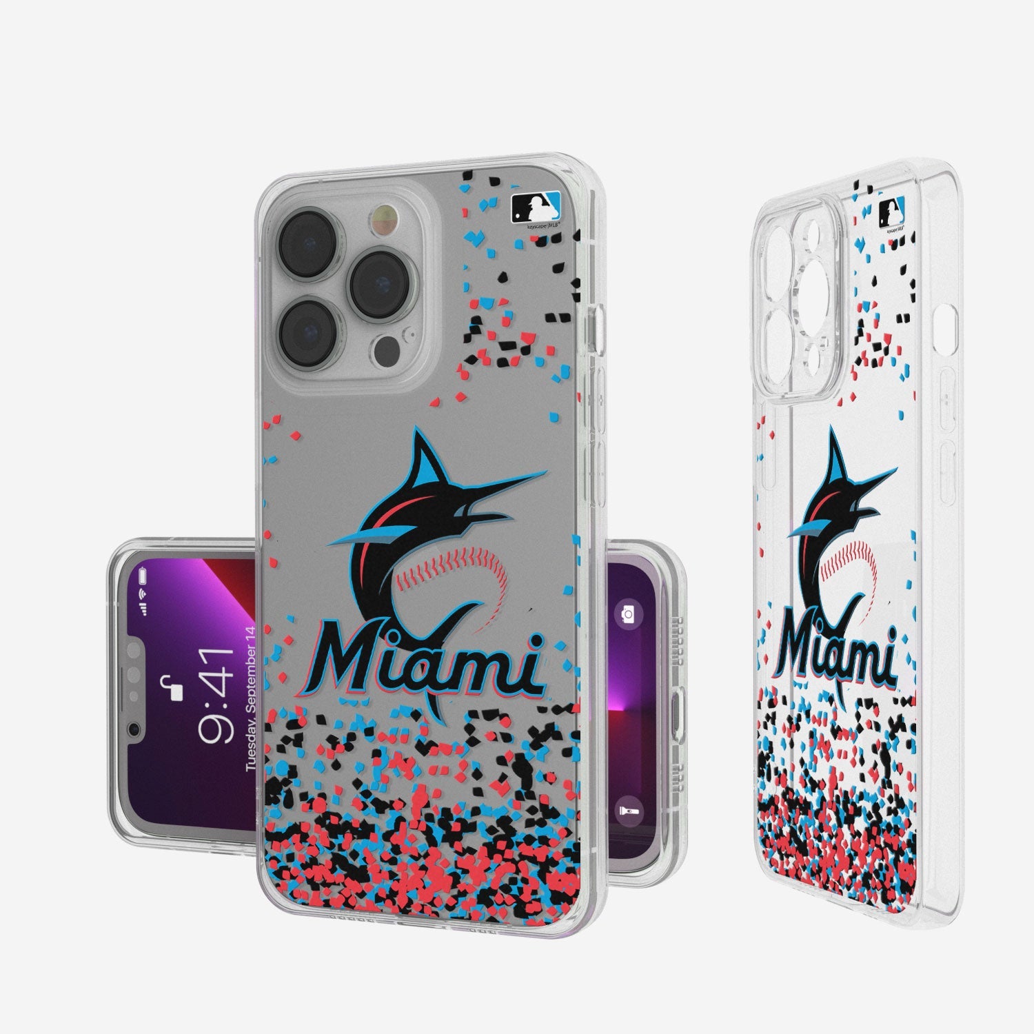 Miami Marlins Confetti Clear Case