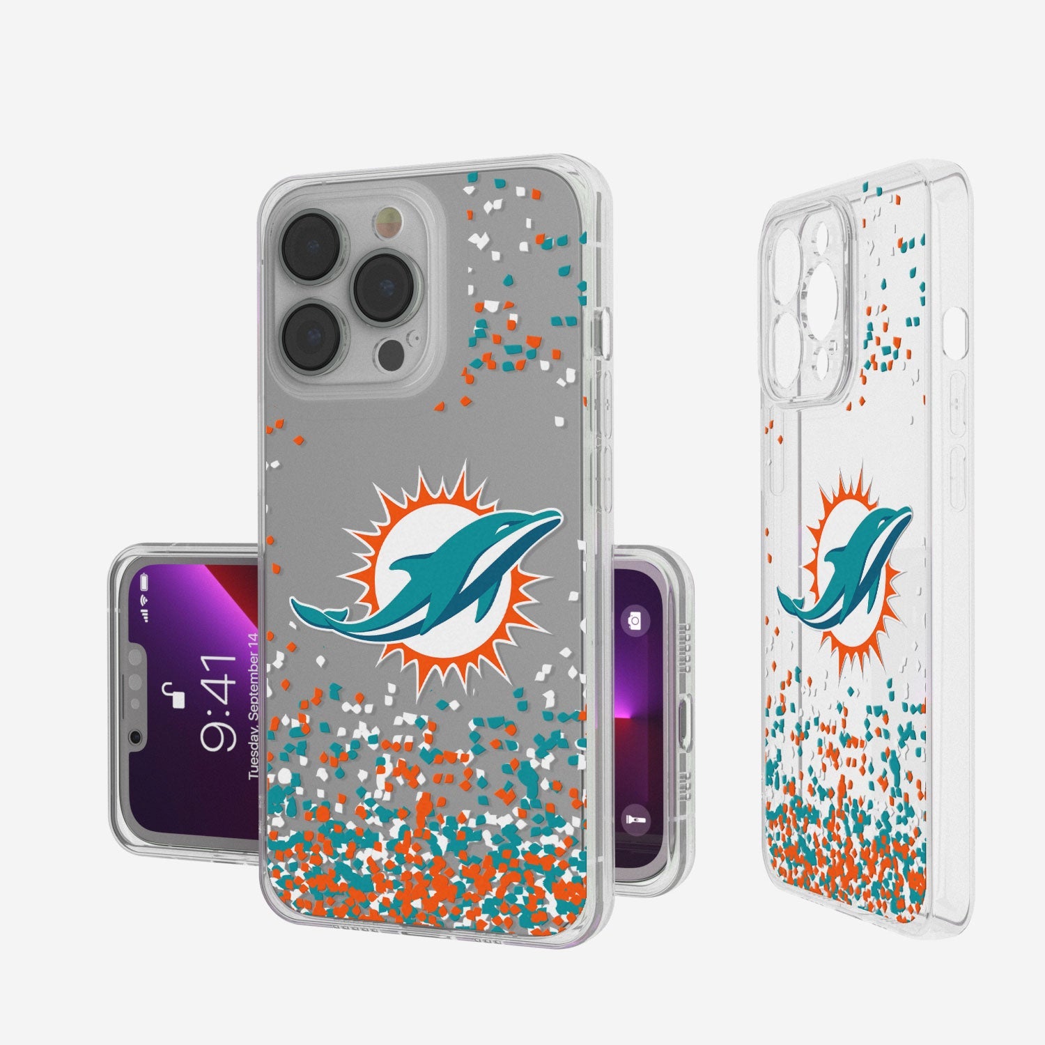 Miami Dolphins Confetti Clear Case