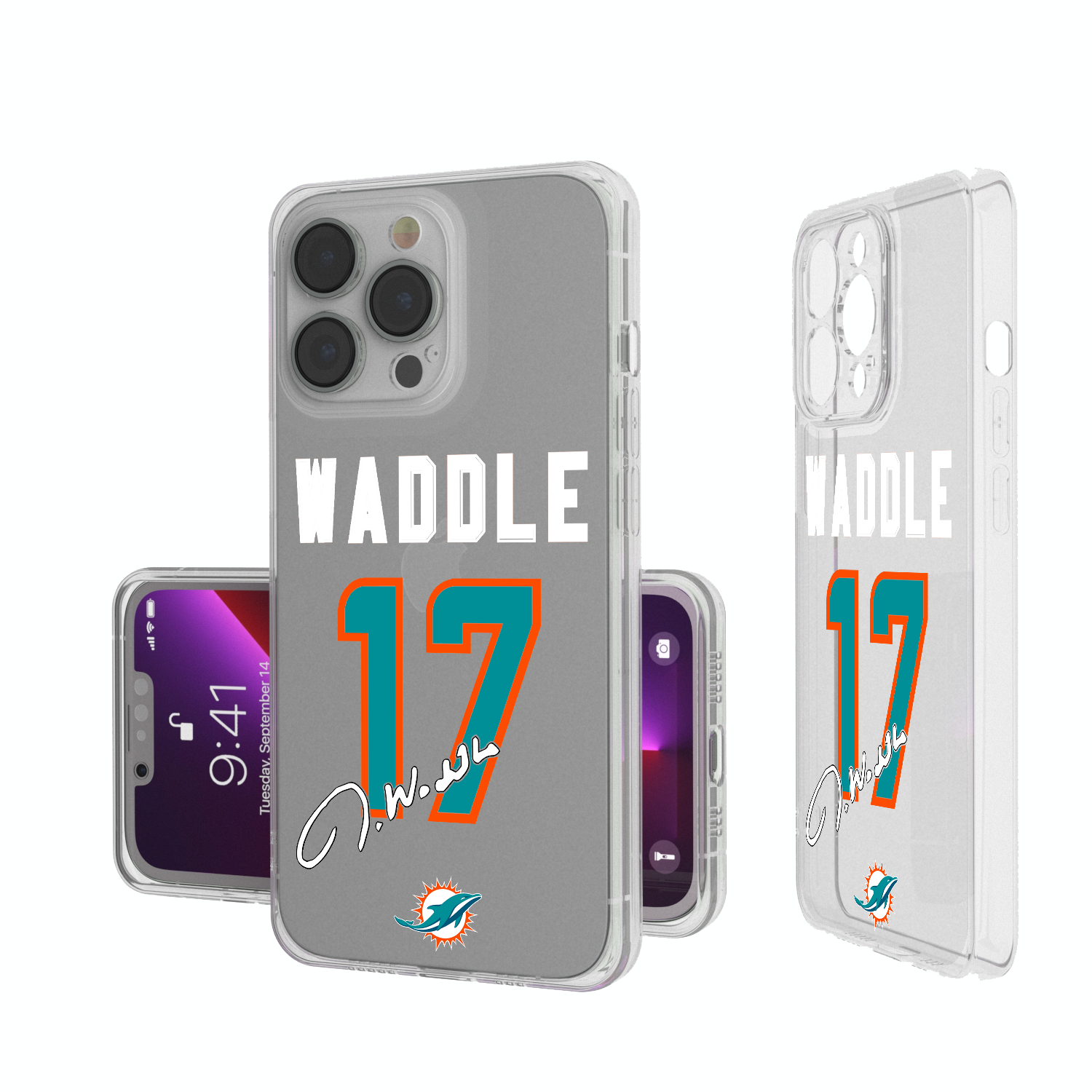 Jaylen Waddle Miami Dolphins 17 Ready Clear Phone Case
