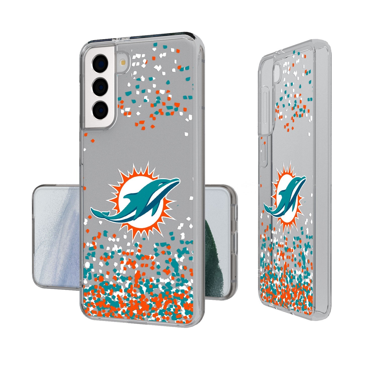 Miami Dolphins Confetti Clear Case