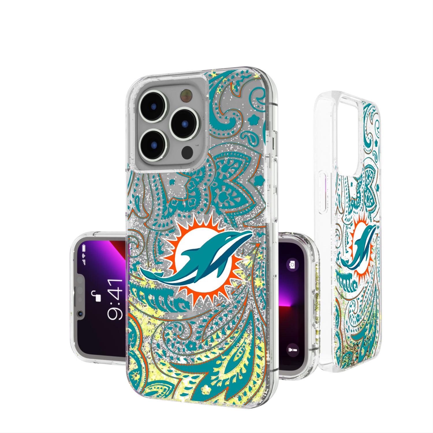 Miami Dolphins Paisley Glitter Case