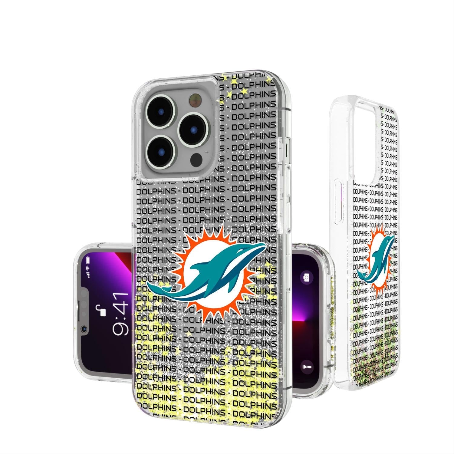 Miami Dolphins Blackletter Glitter Case