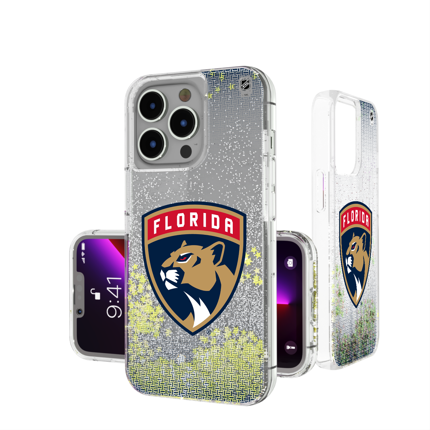 Florida Panthers Linen Glitter Phone Case