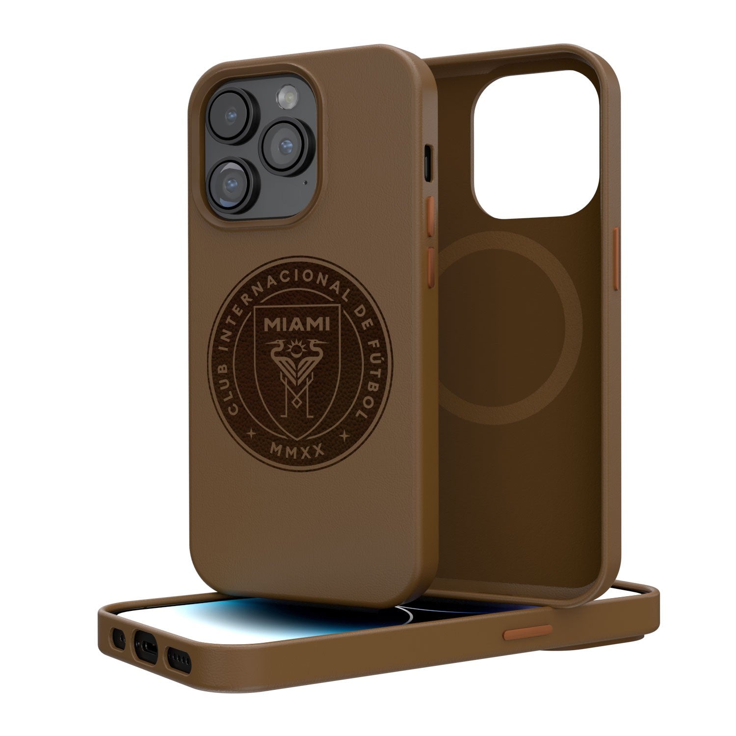Inter Miami CF Woodburned Brown Magnetic Case