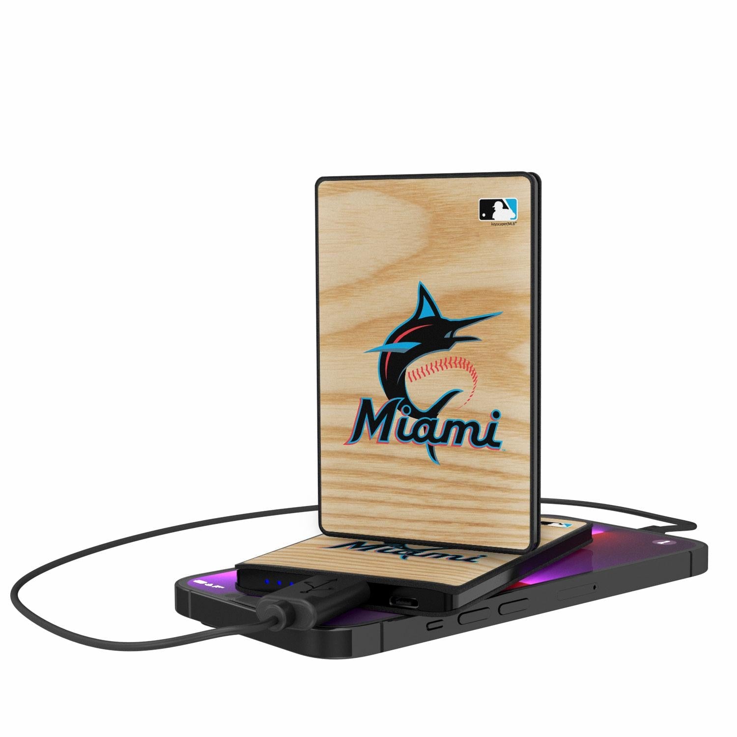 Miami Marlins Wood Bat 2500mAh Credit Card Powerbank