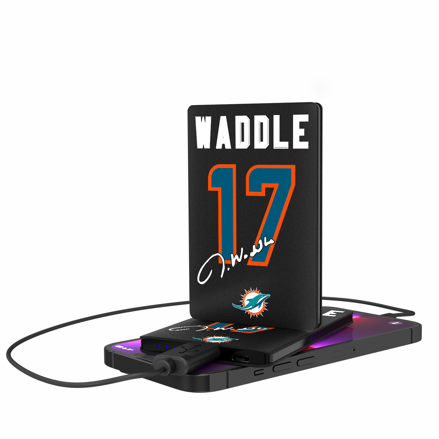 Jaylen Waddle Miami Dolphins 17 Ready 2500mAh Credit Card Powerbank