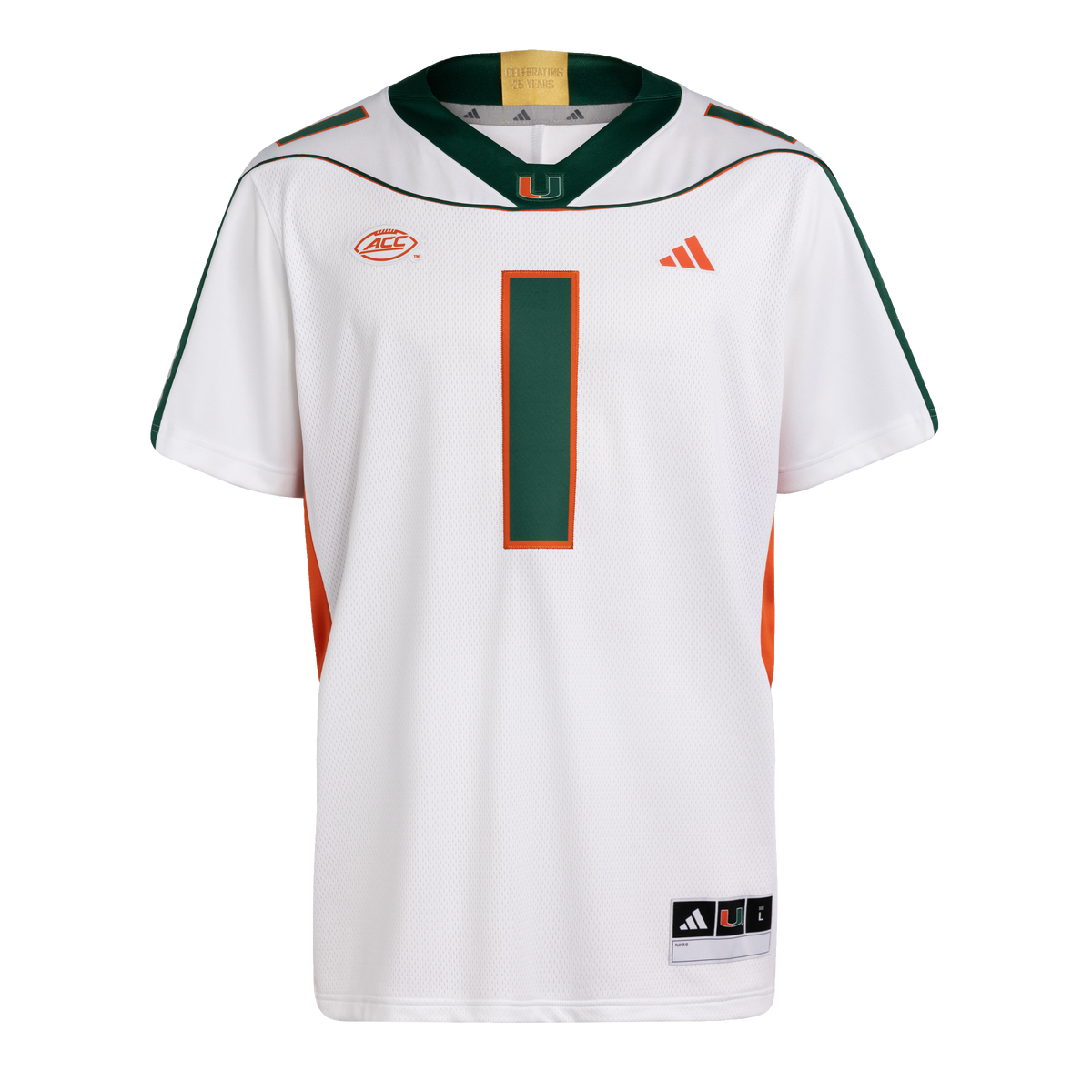 Miami Hurricanes adidas 2001 25th Anniversary Premium Jersey - White