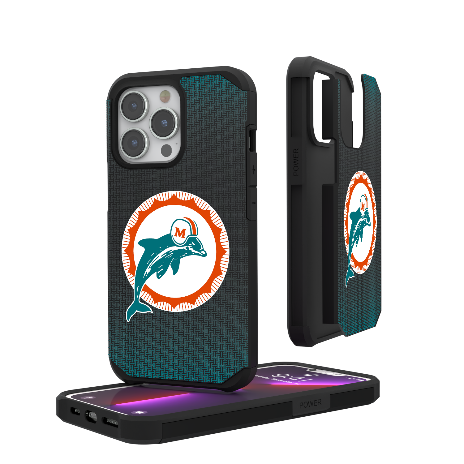 Miami Dolphins Linen Logo iPhone Rugged Case Size: 15 Miami Dolphins Linen Logo iPhone Rugged Case Size: 15