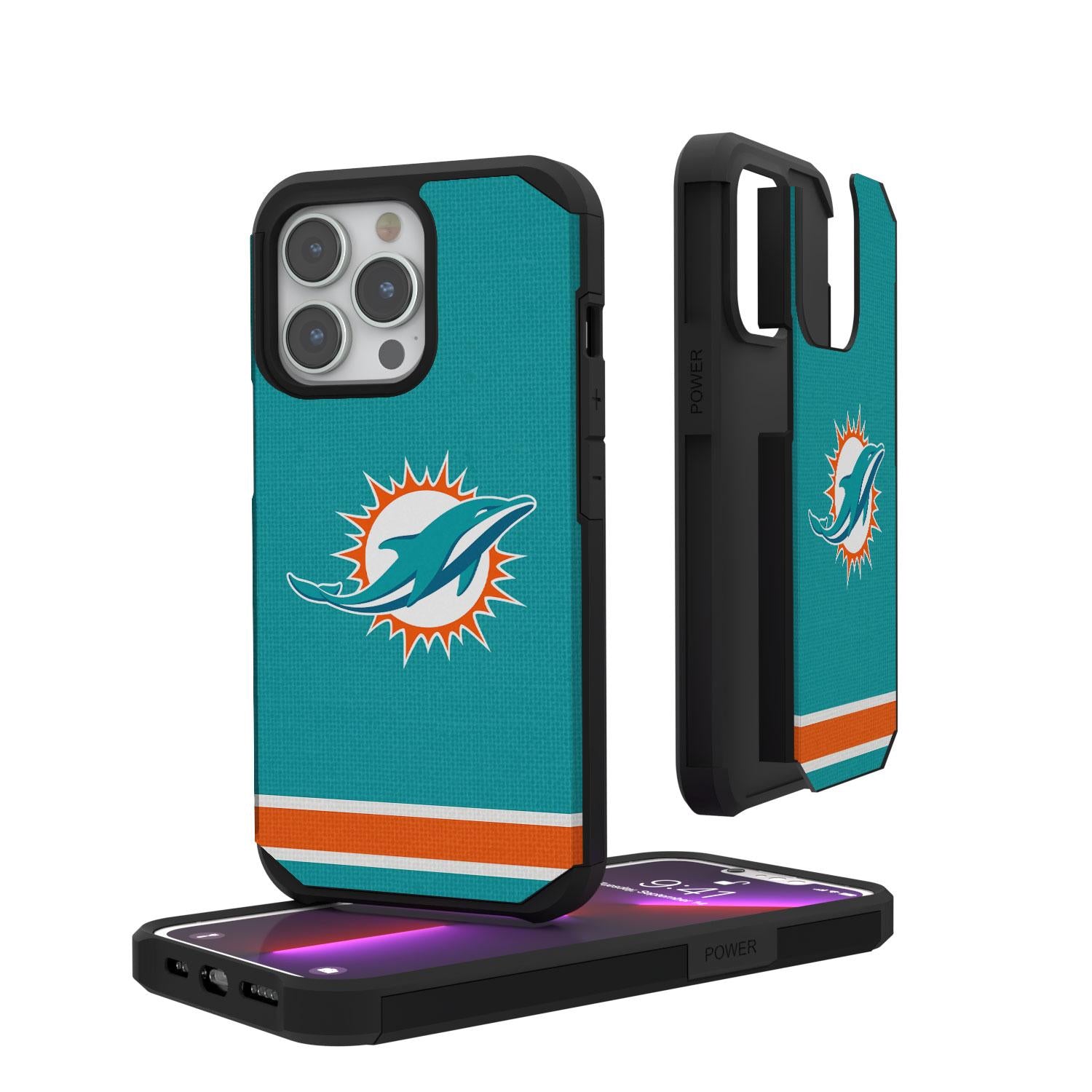 Miami Dolphins Stripe Rugged Case