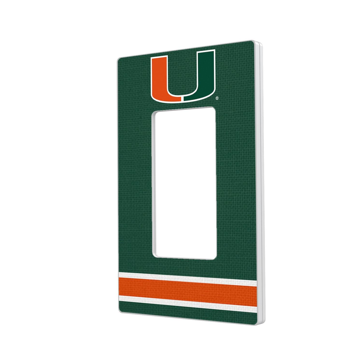 Miami Hurricanes Stripe Hidden-Screw Light Switch Plate