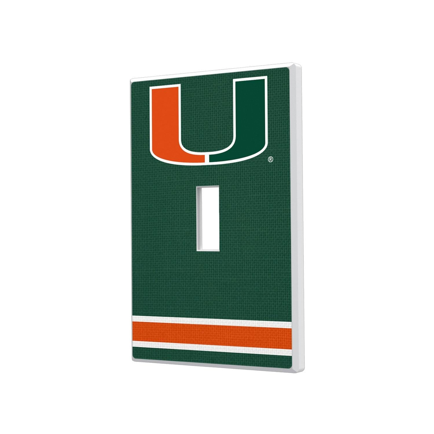 Miami Hurricanes Stripe Hidden-Screw Light Switch Plate