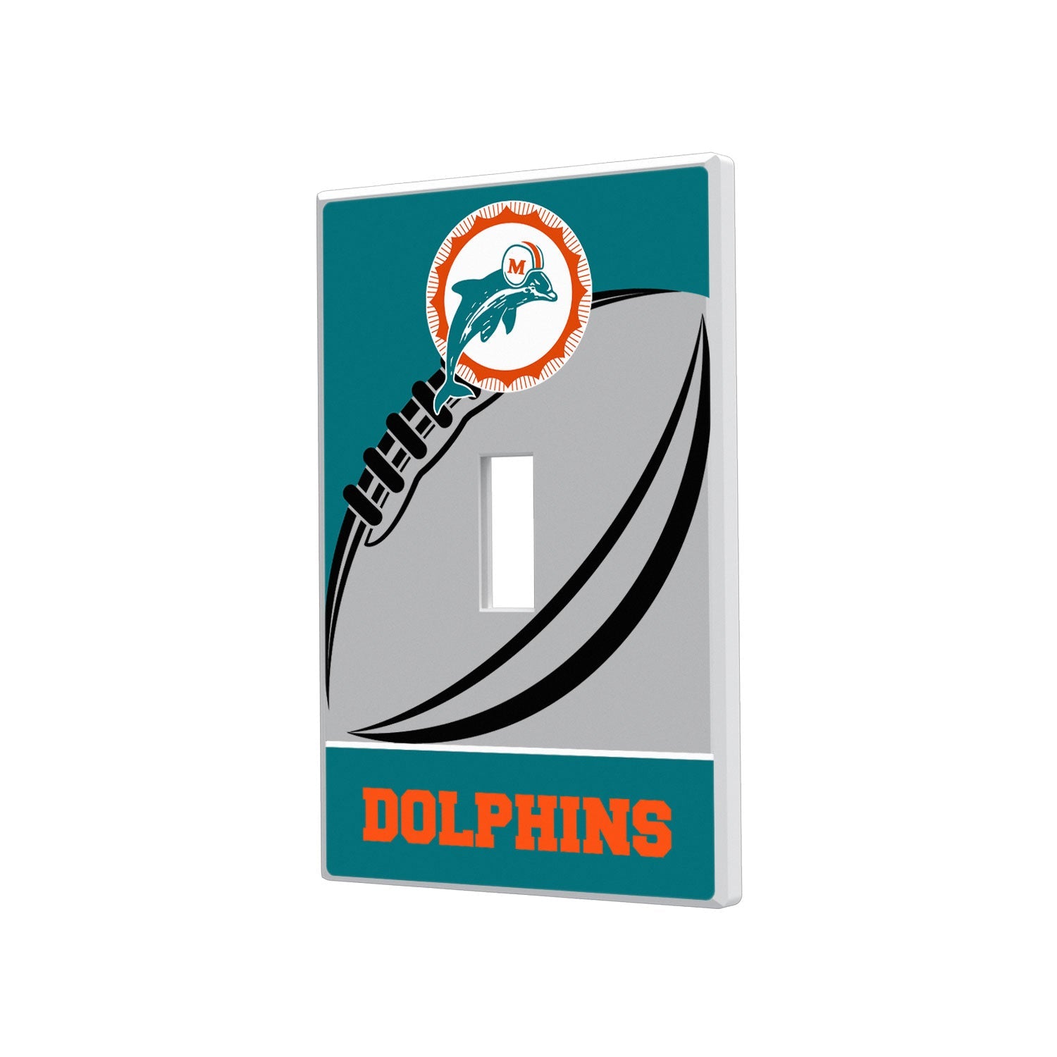 Miami Dolphins 1966-1973 Historic Collection Passtime Hidden-Screw Light Switch Plate