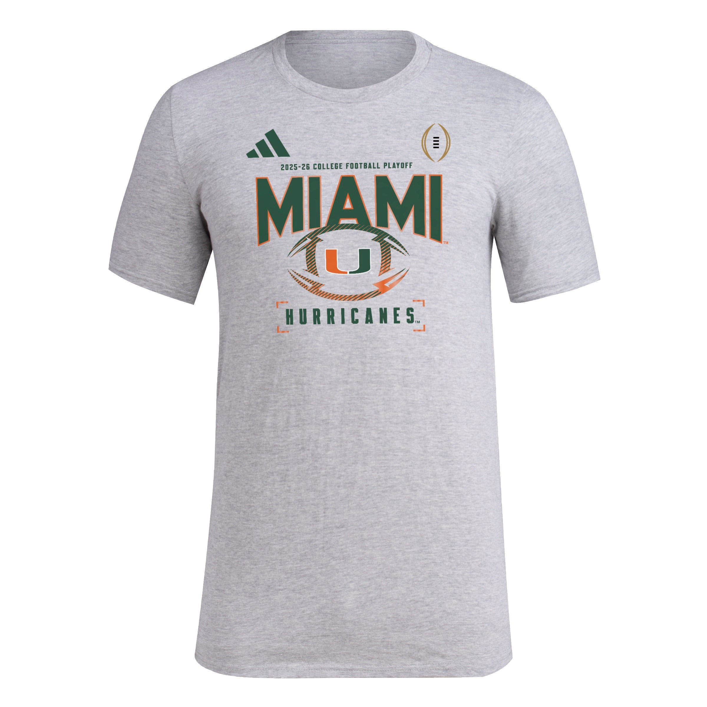 Pre-Order Miami Hurricanes adidas 2025 Men's CFP T-Shirt - Gray