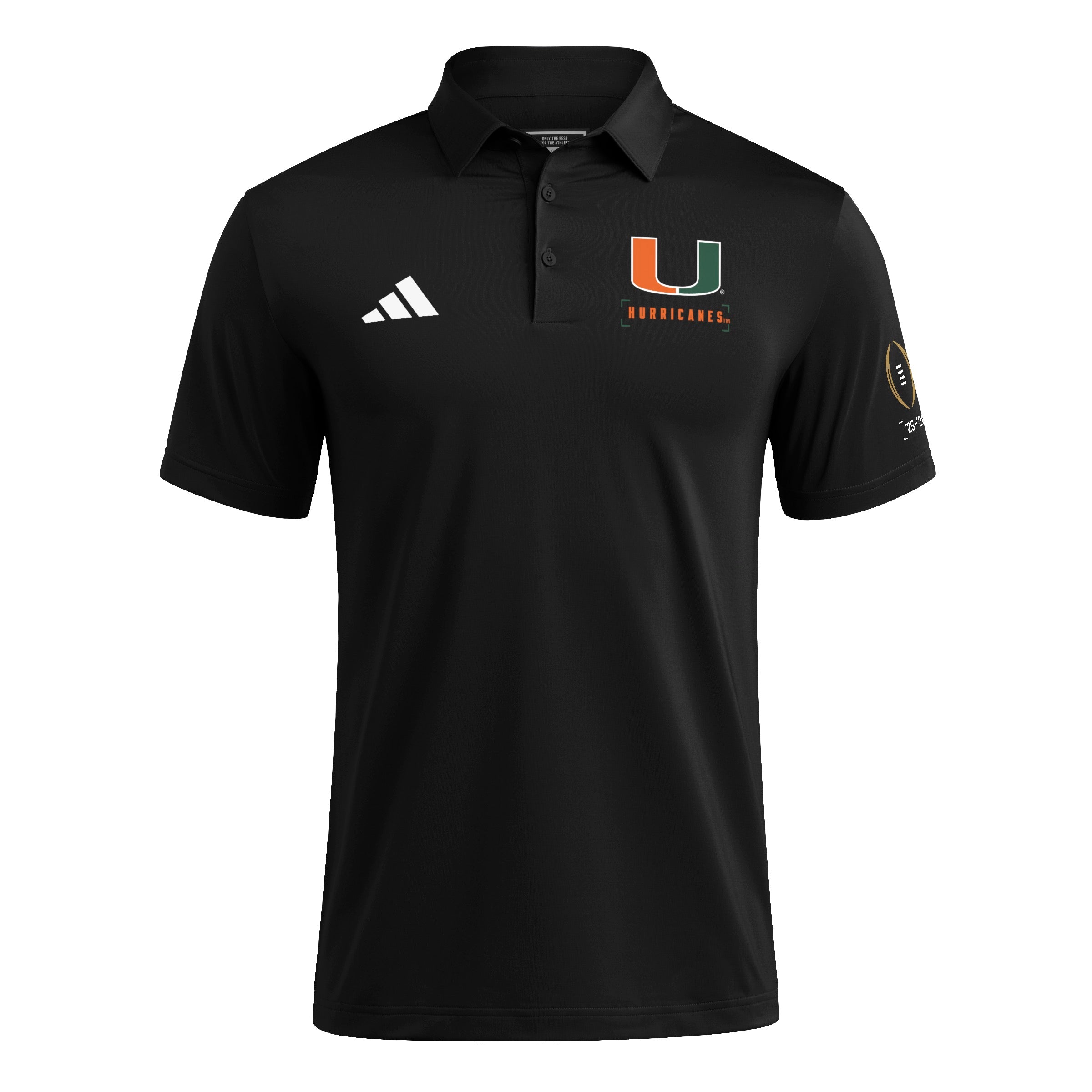 Pre-Order Miami Hurricanes adidas 2025 Men's CFP Polo - Black