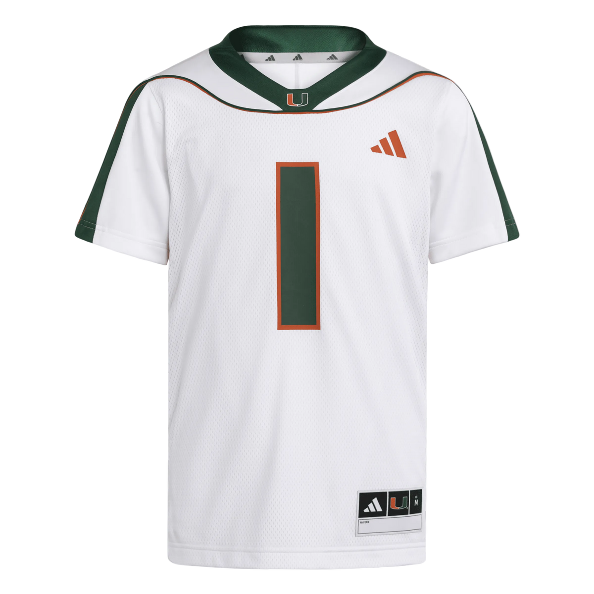 Miami Hurricanes Youth adidas 2001 25th Anniversary Replica #1 Jersey - White