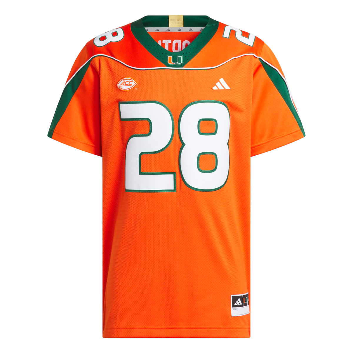 Miami Hurricanes adidas Clinton Portis 2001 25th Anniversary Premium Jersey - Orange
