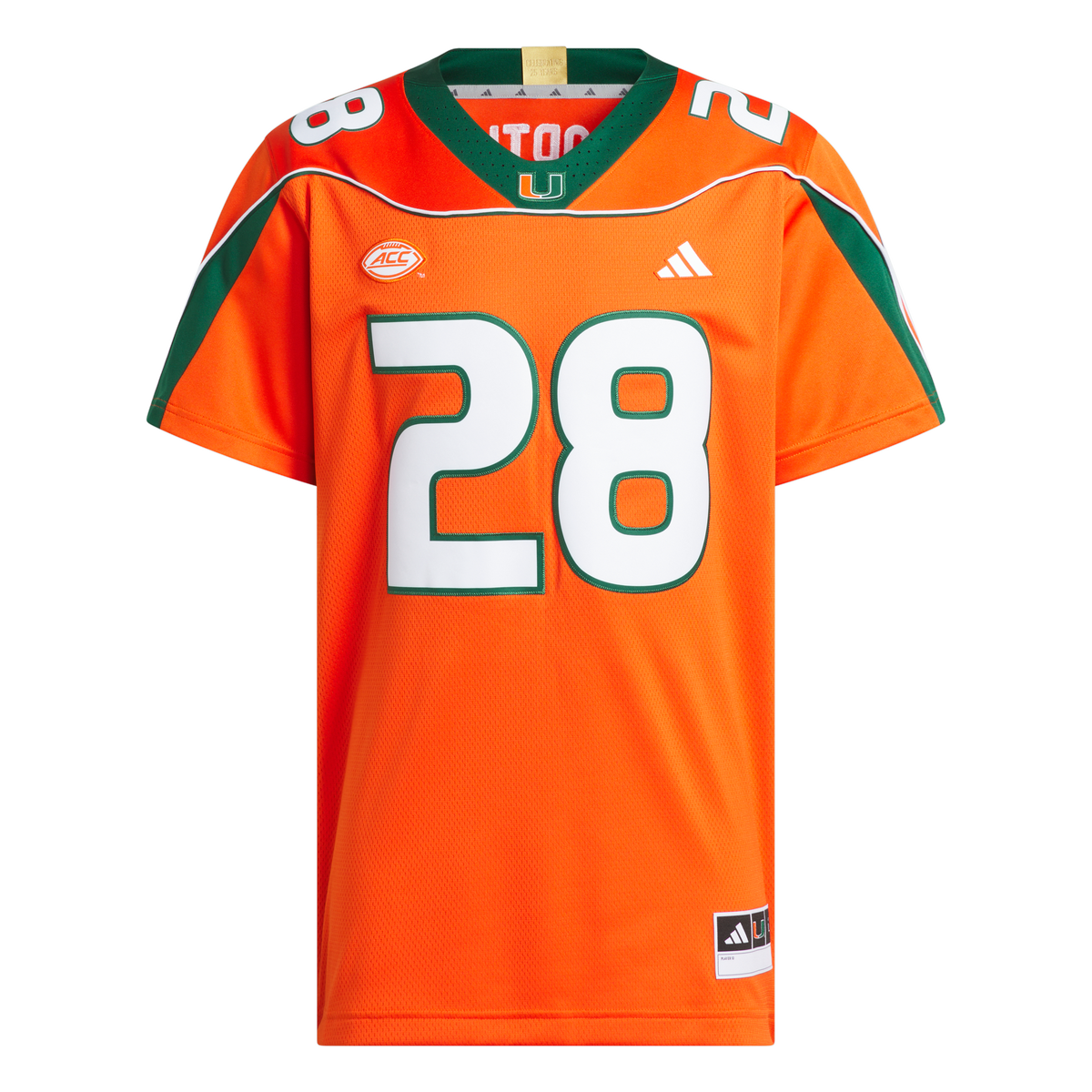 Miami Hurricanes adidas Clinton Portis 2001 25th Anniversary Premium Jersey - Orange