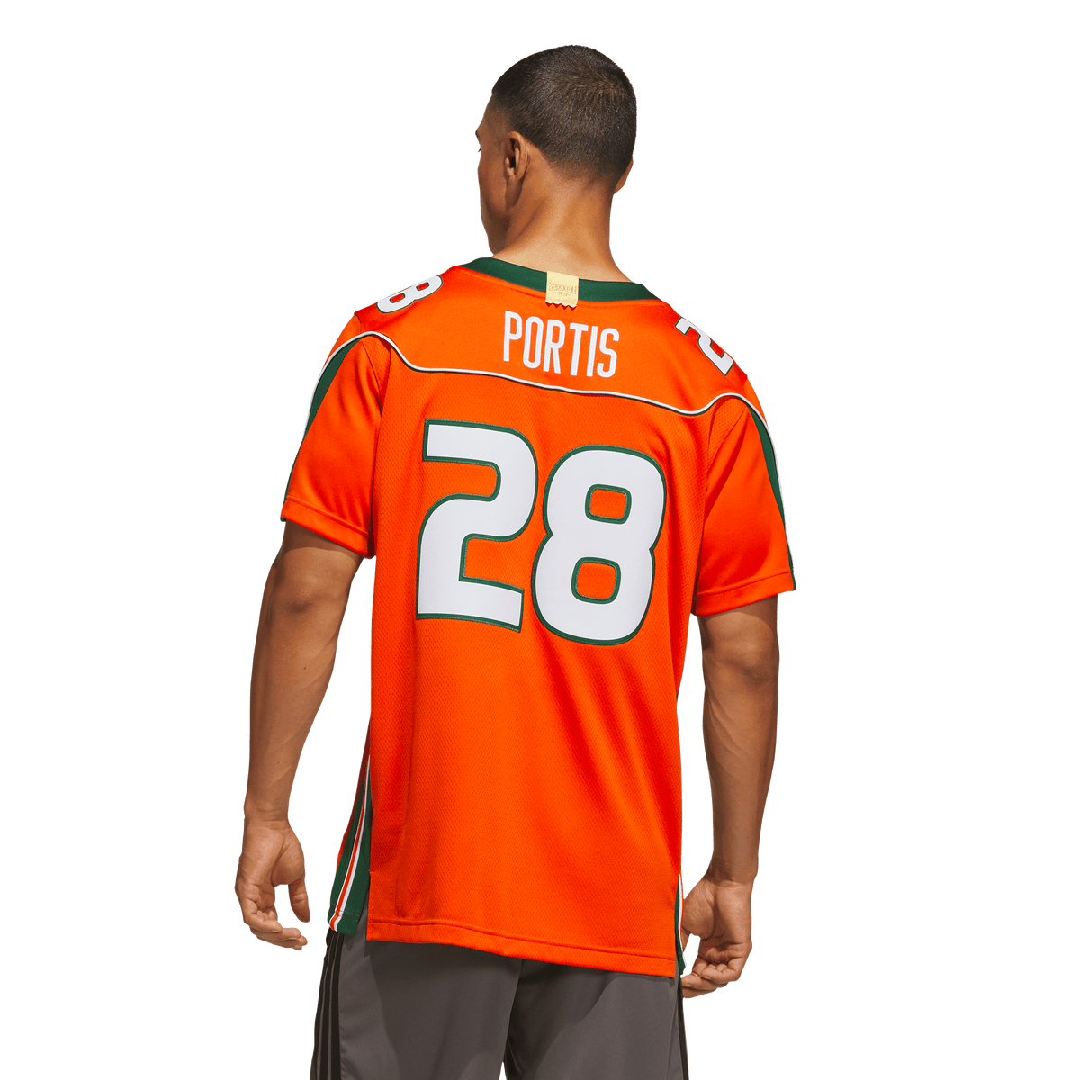 Miami Hurricanes adidas Clinton Portis 2001 25th Anniversary Premium Jersey - Orange