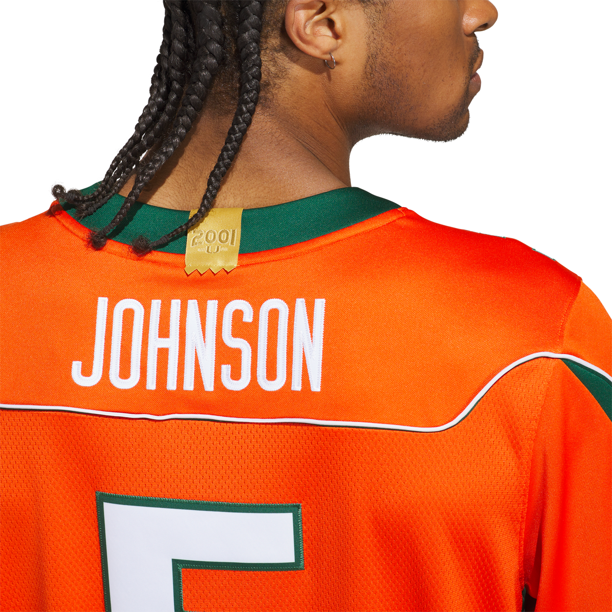 Miami Hurricanes adidas Andre Johnson 2001 25th Anniversary Premium Jersey - Orange
