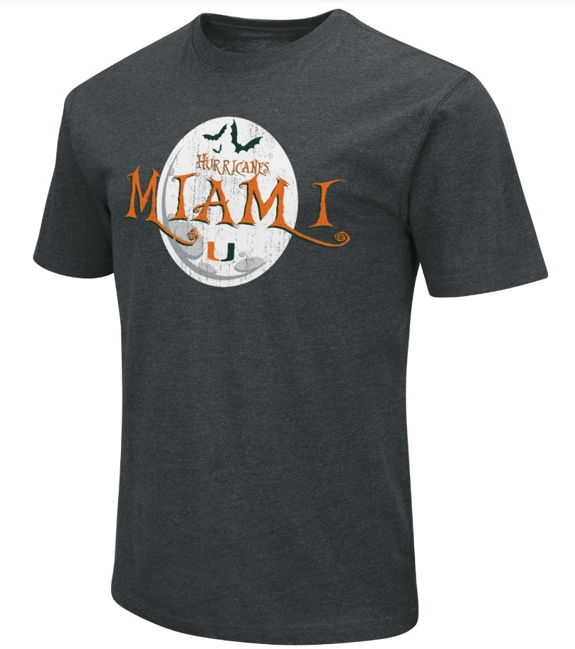 Miami Hurricanes Howl at the Moon Halloween T-Shirt - Charcoal