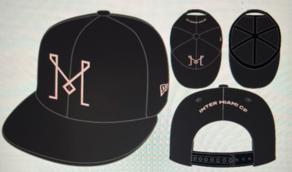 Inter Miami CF MLS \'M\' 9Fifty Adjustable New Hat - Snapback Era Black