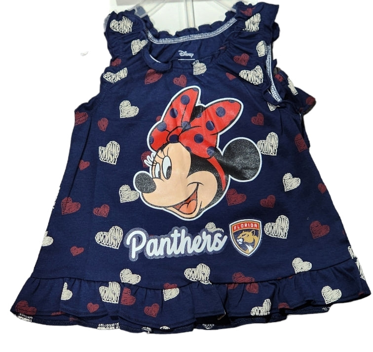 Florida Panthers Disney Minnie Mouse Dress & Panty Set - Navy Blue