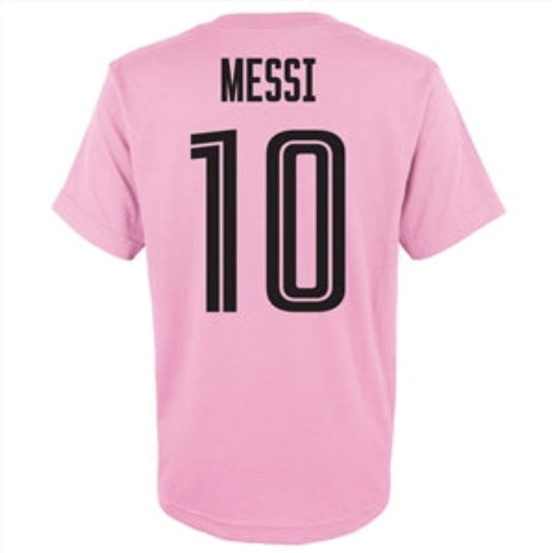 Lionel Messi Inter Miami CF Kids Name & Number T-Shirt - Pink