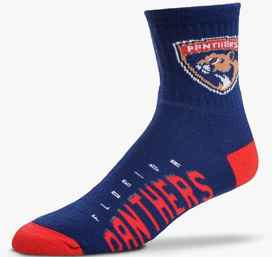 Florida Panthers For Bare Feet OSFM Quarter Socks - Blue/Red